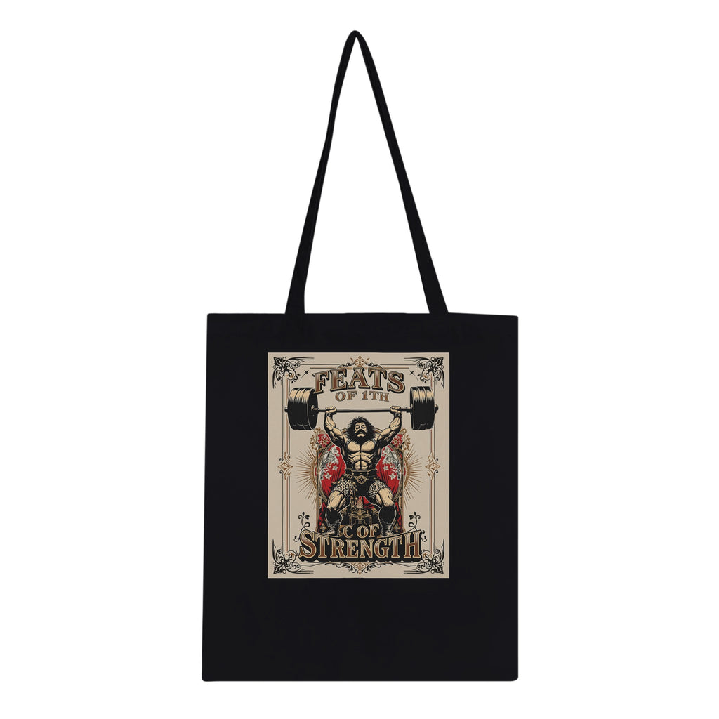 Victorian Circus Strongman Tote Bag Cotton Shopper UK Tote Bag — detail view | Wild Thread Co
