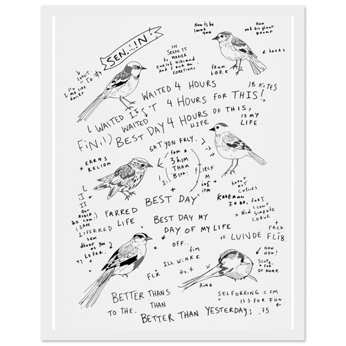 Birdwatcher Field Notebook Framed Print Wall Art Ready to Hang UK Framed Art Print — detail view | Wild Thread Co