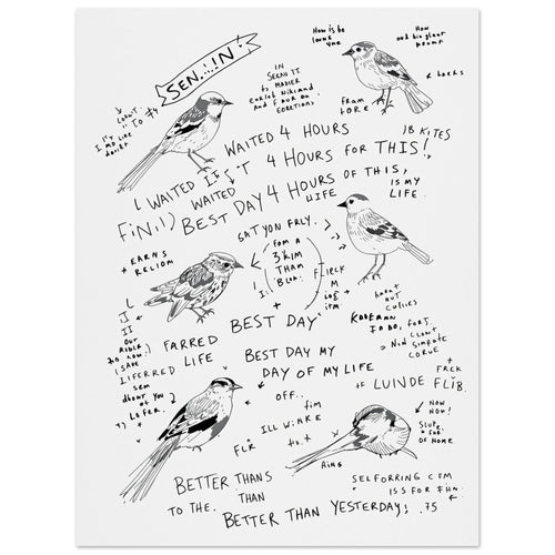 Birdwatcher Field Notebook A1 Art Wall Art UK Art Art Print Art Print — detail view | Wild Thread Co