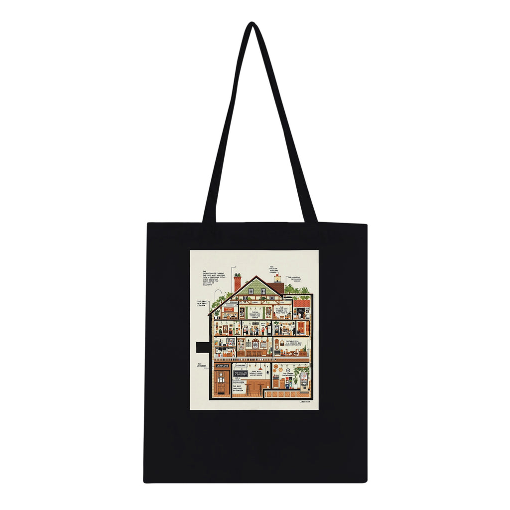 Pub Anatomy Diagram Cotton Shopper UK Tote Bag — detail view | Wild Thread Co