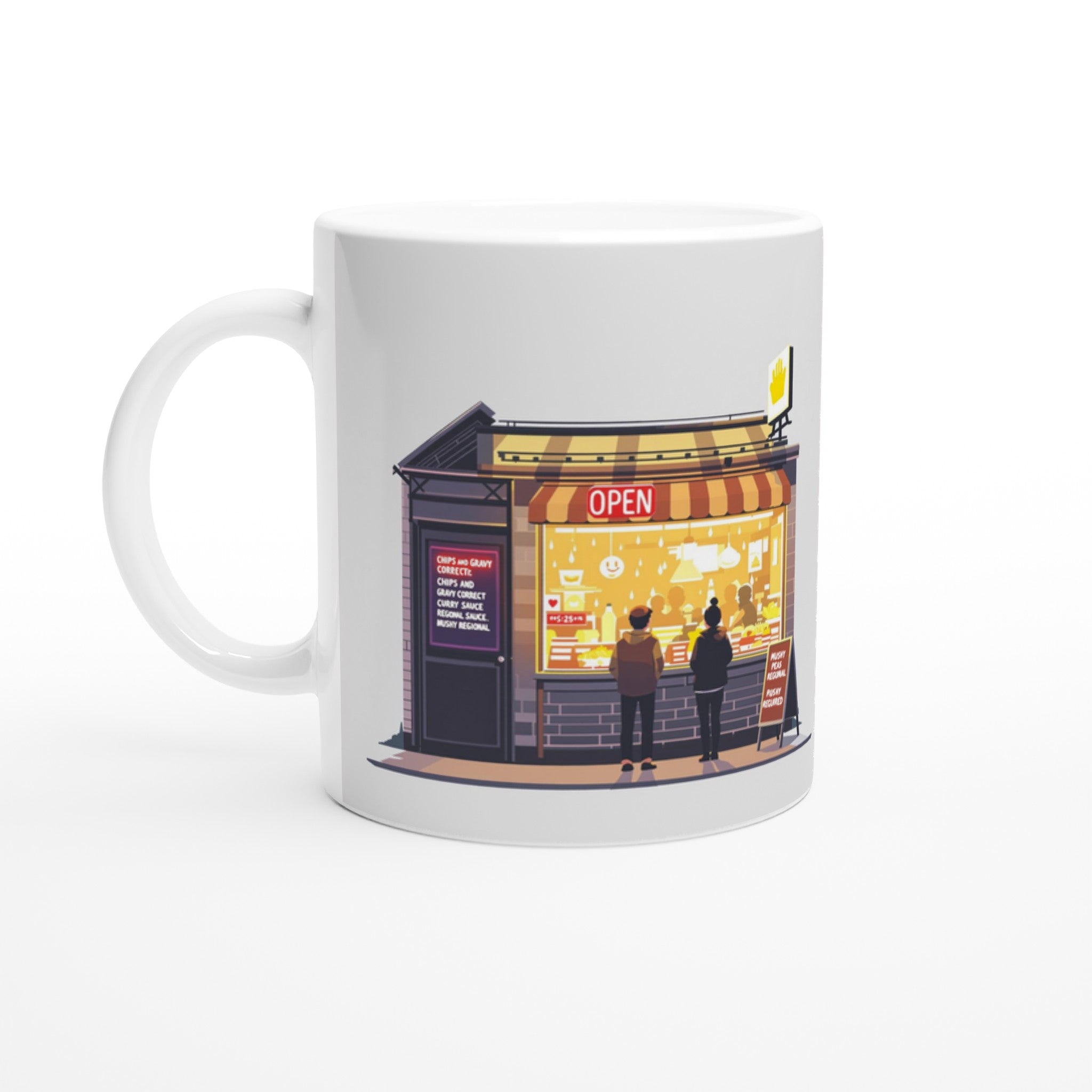 Chip Shop Night Neon Coffee Tea Ceramic 11oz Mug UK Gift — Mug | Wild Thread Co UK