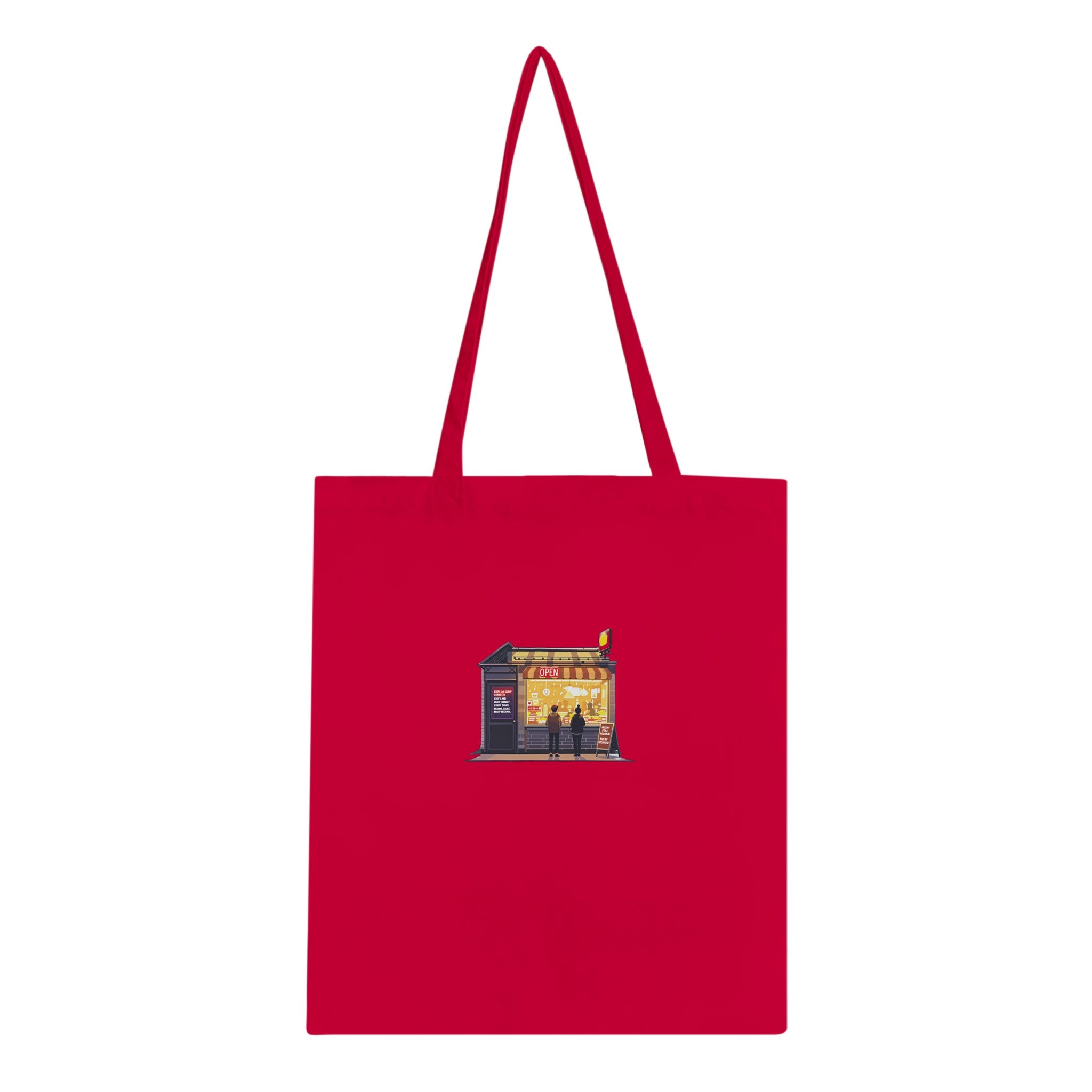 Chip Shop Night Neon Cotton Shopper UK Tote Bag — detail view | Wild Thread Co