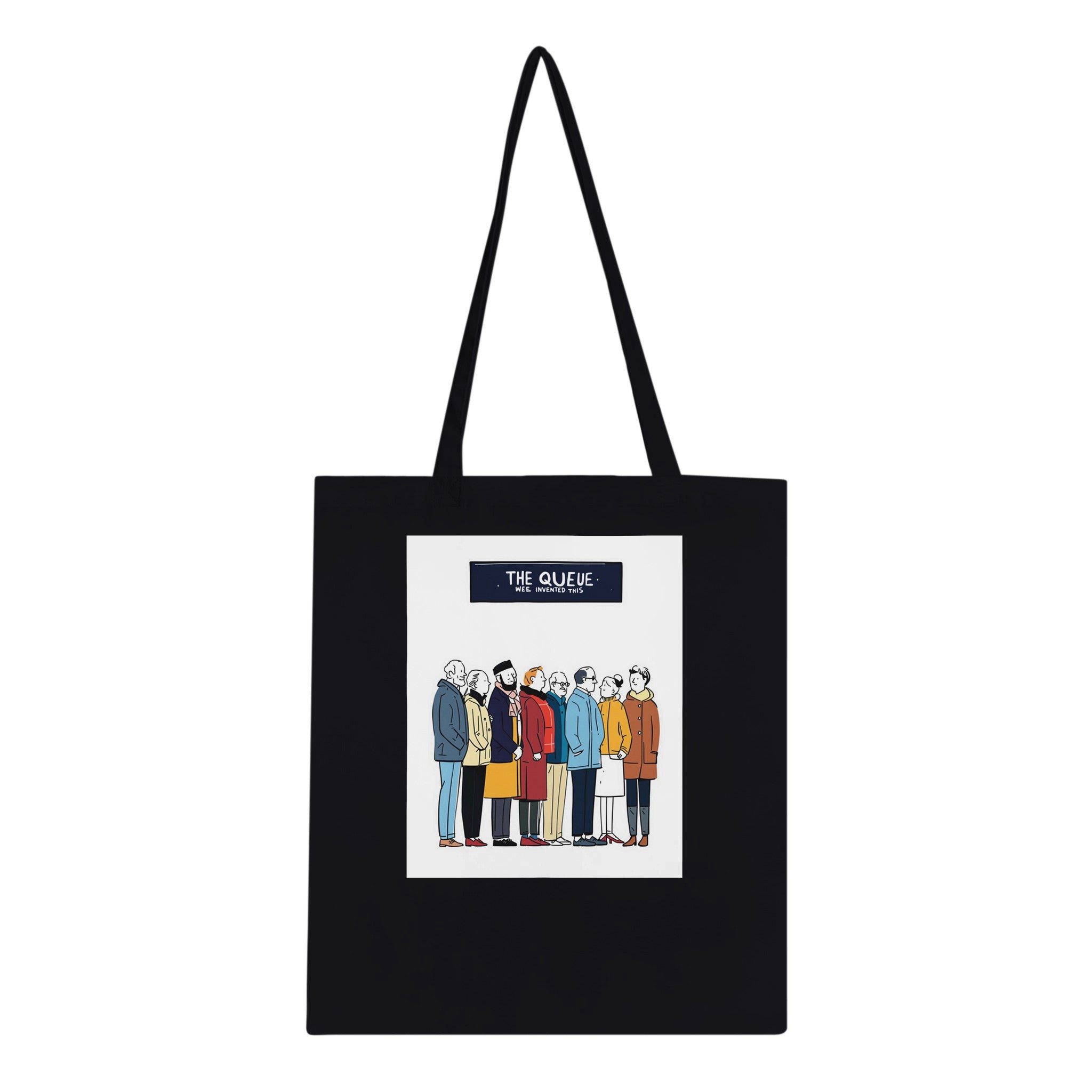 Queue As Institution Cotton Shopper UK Tote Bag — detail view | Wild Thread Co