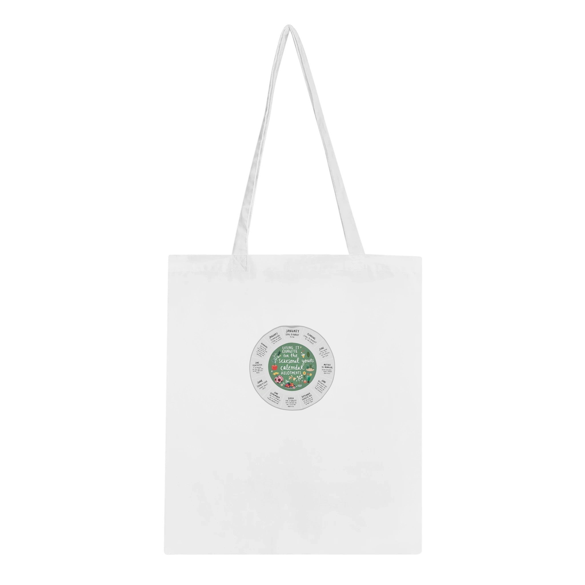 Allotment Circular Seasonal Calendar Cotton Shopper UK Tote Bag U — Tote Bag | Wild Thread Co UK