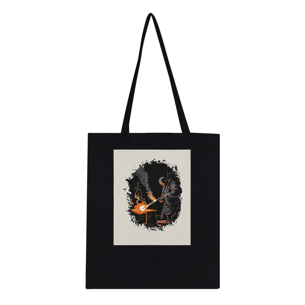 Glass Blower Craft Workshop Tote Bag Cotton Shopper UK Tote Bag — detail view | Wild Thread Co