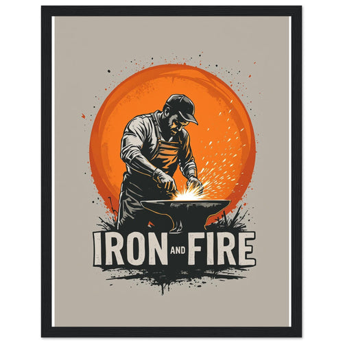 Blacksmith Forge Sparks Framed Print Wall Art Ready to Hang UK — Framed Art Print | Wild Thread Co UK