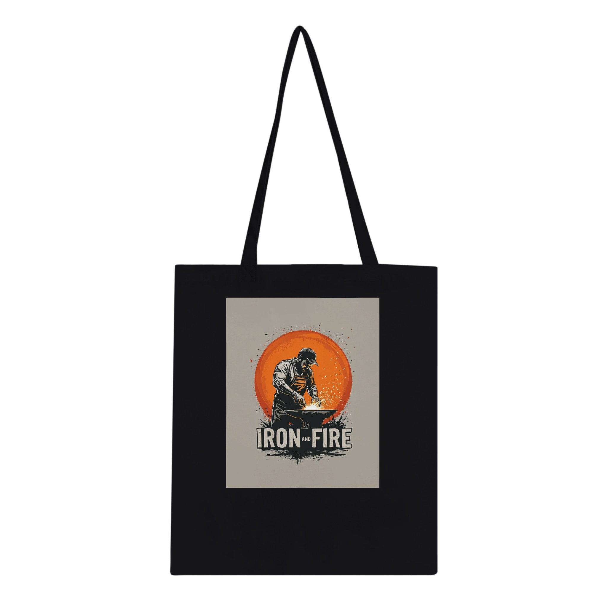 Blacksmith Forge Sparks Cotton Shopper UK Tote Bag UK Gift Tote Bag — detail view | Wild Thread Co
