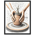 Potter Wheel Clay Hands Wall Art Ready to Hang UK — Framed Art Print | Wild Thread Co UK