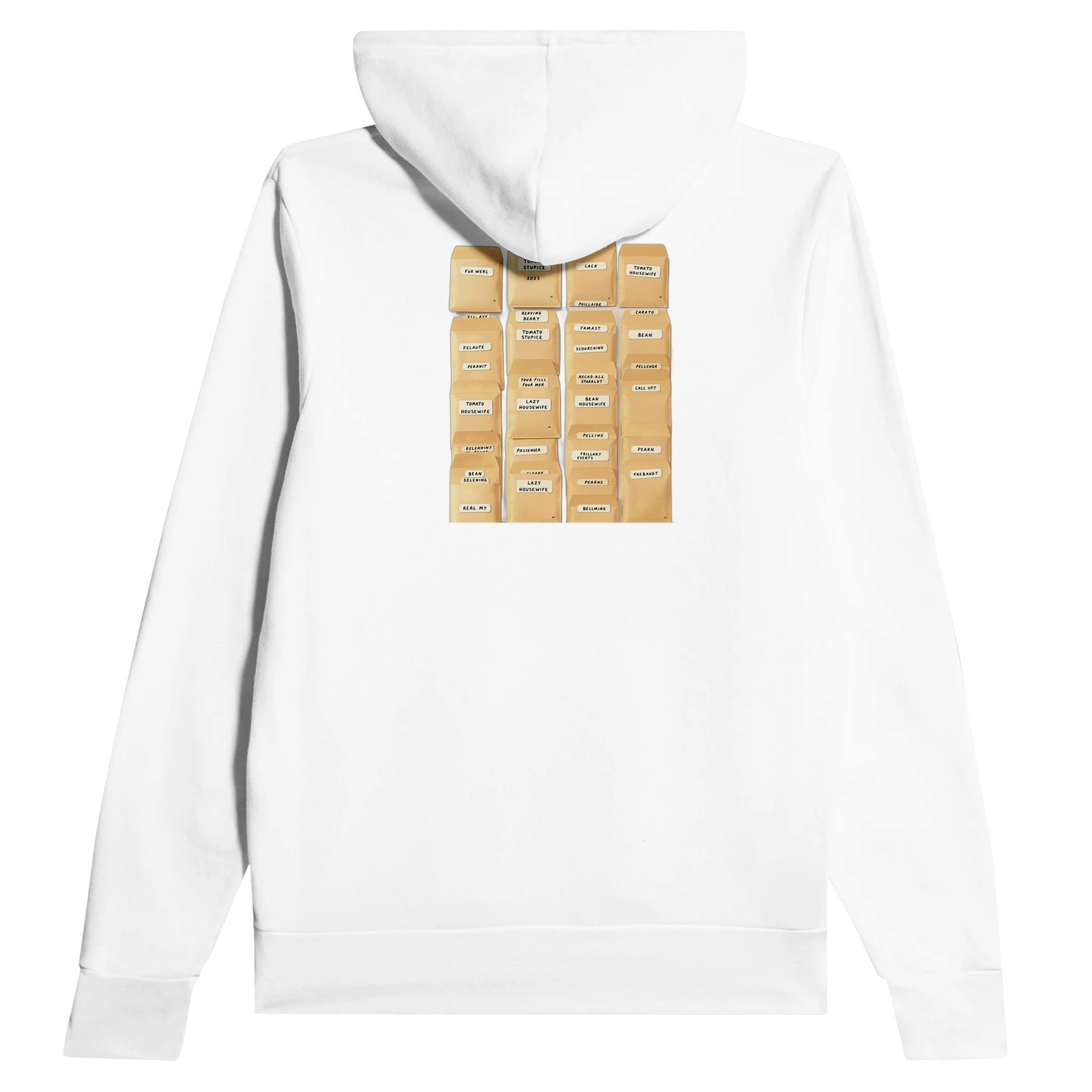 Seed Saving Library Envelopes Hoodie Pullover Unisex Cotton UK Hoodie — detail view | Wild Thread Co