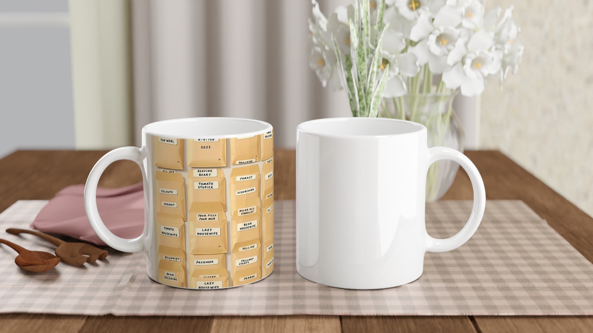 Seed Saving Library Envelopes Coffee Tea Ceramic 11oz Mug 11o Mug — detail view | Wild Thread Co
