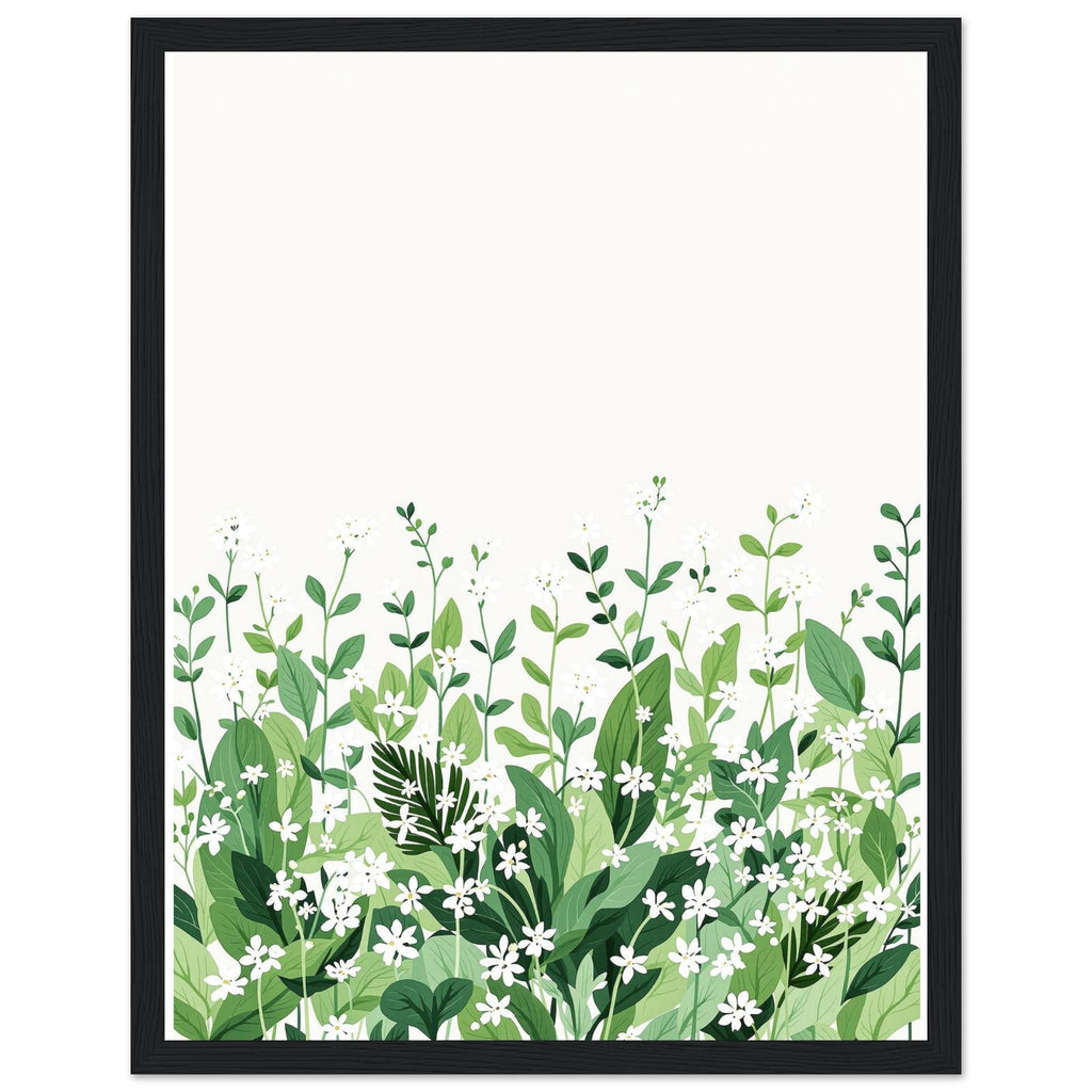 Wild Garlic Spring Woodland Wall Art Ready to Hang UK Gift Framed — Framed Art Print | Wild Thread Co UK