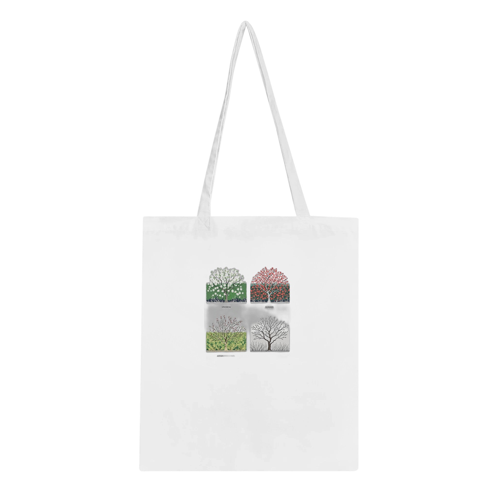 Hedgerow Four Seasons Panels Cotton Shopper UK Tote Bag — detail view | Wild Thread Co