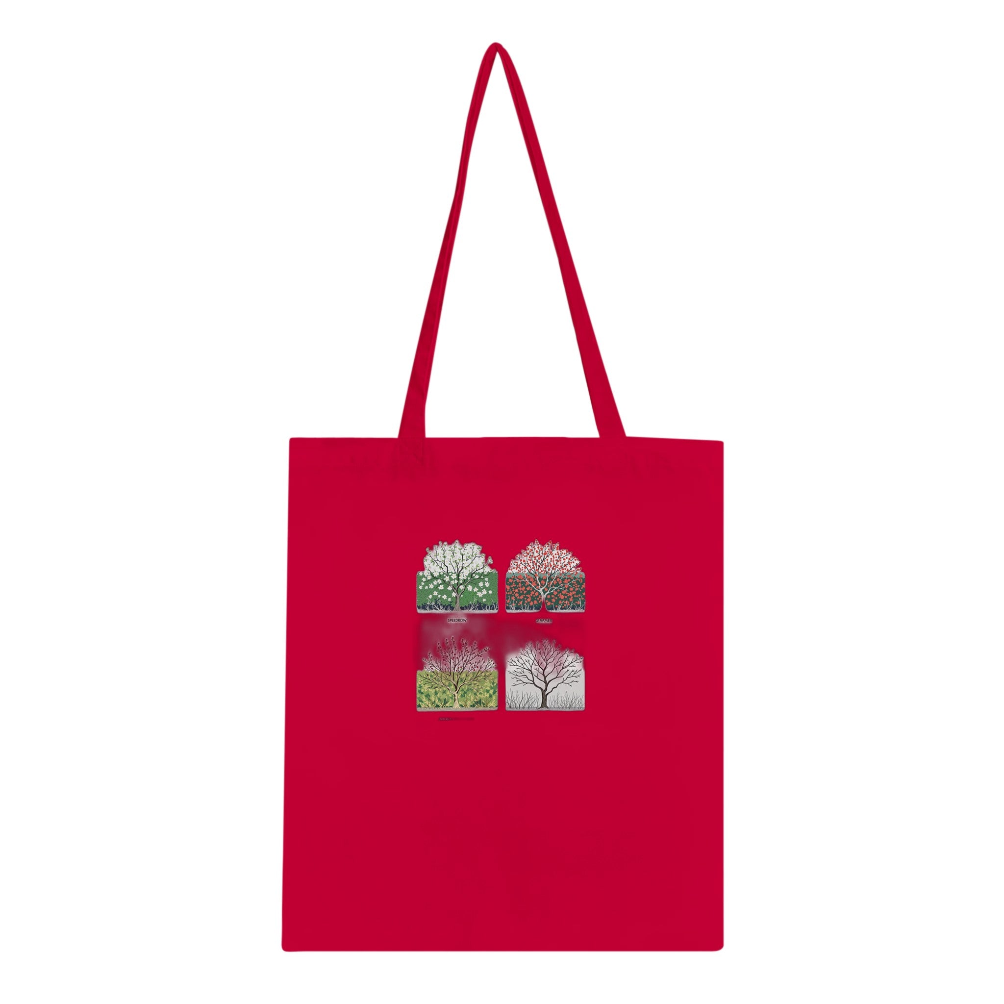 Hedgerow Four Seasons Panels Cotton Shopper UK Tote Bag — detail view | Wild Thread Co