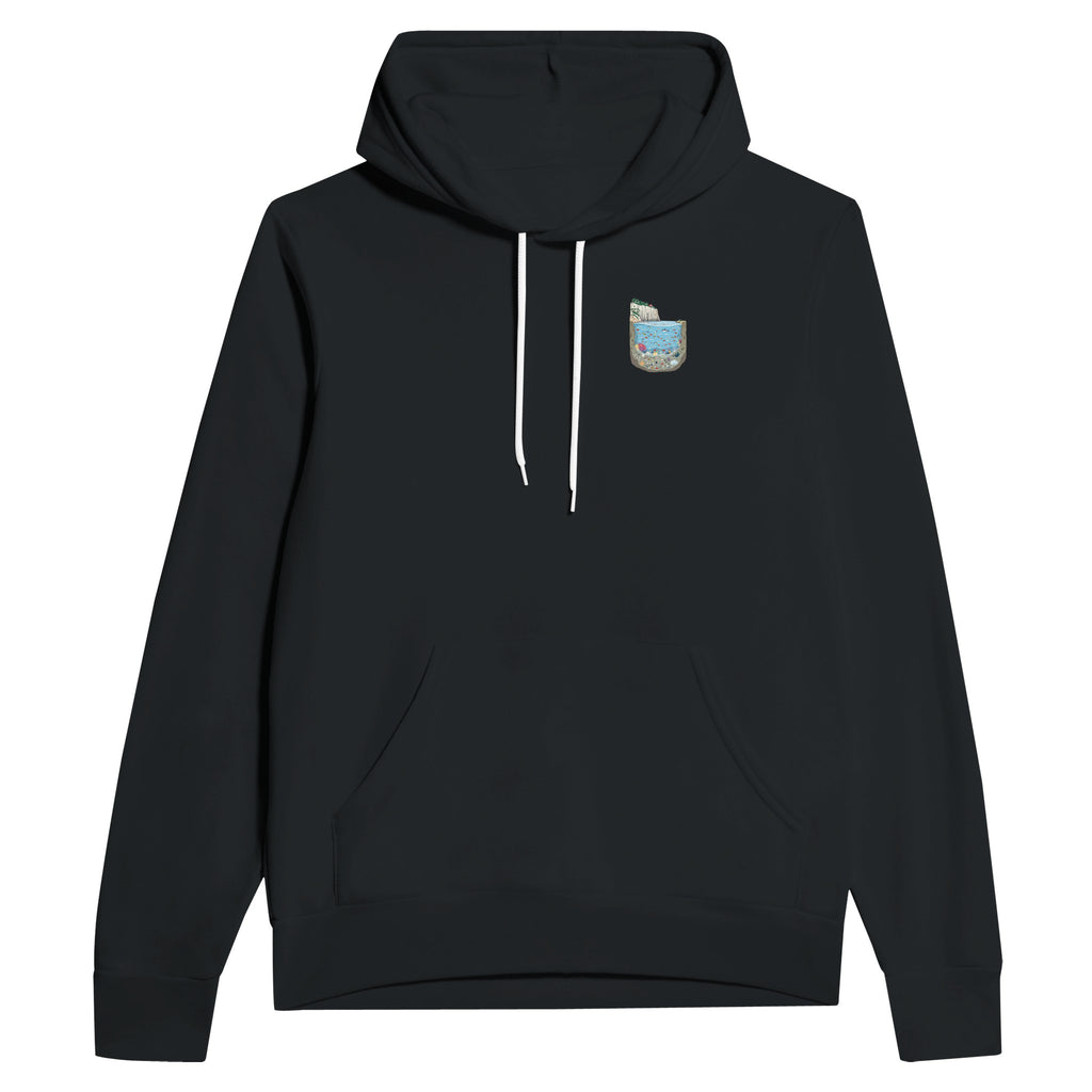 Rock Pool Tidal Cross-section Hoodie Pullover Unisex Cotton UK Hoodie — detail view | Wild Thread Co