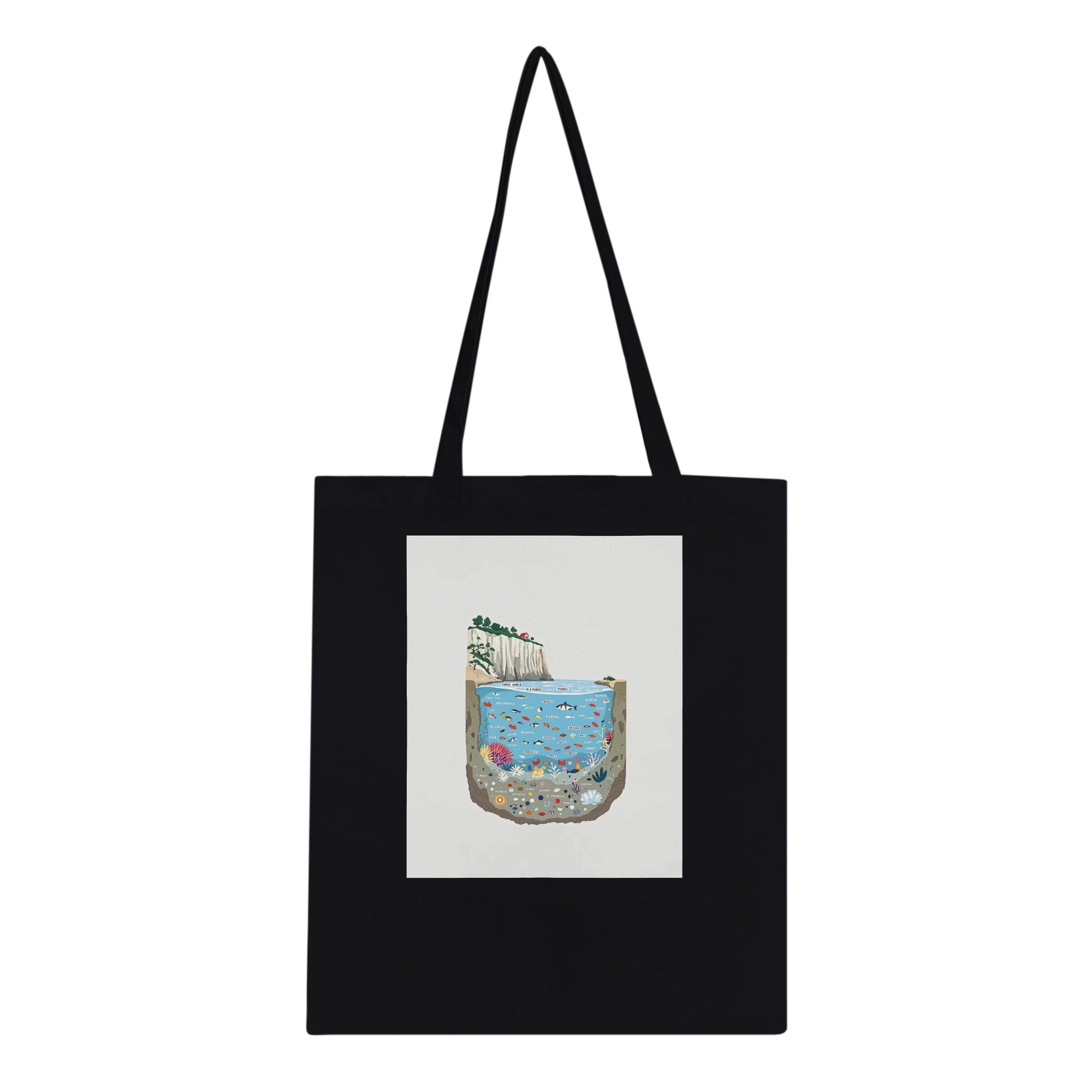 Rock Pool Tidal Cross-section Cotton Shopper UK Tote Bag — detail view | Wild Thread Co