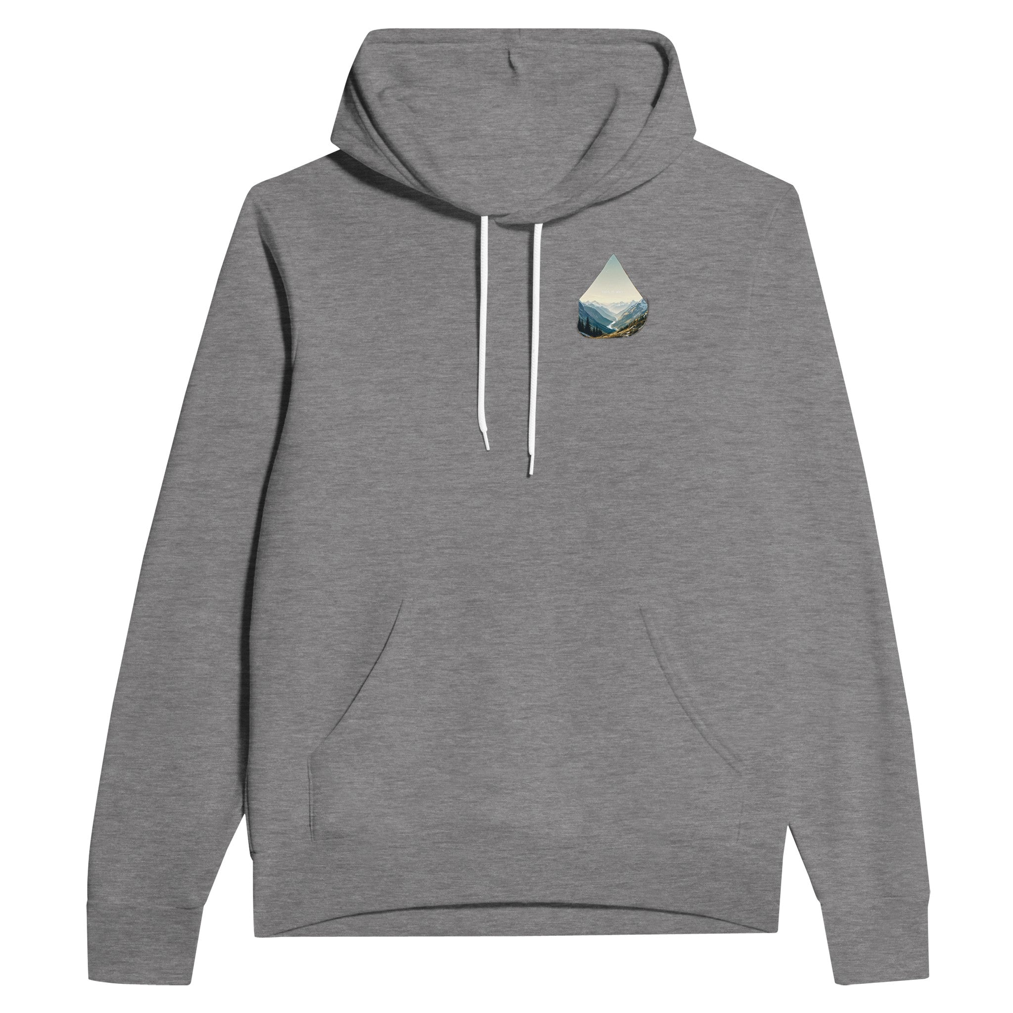 Tent Doorway Mountain Morning Hoodie — detail view | Wild Thread Co