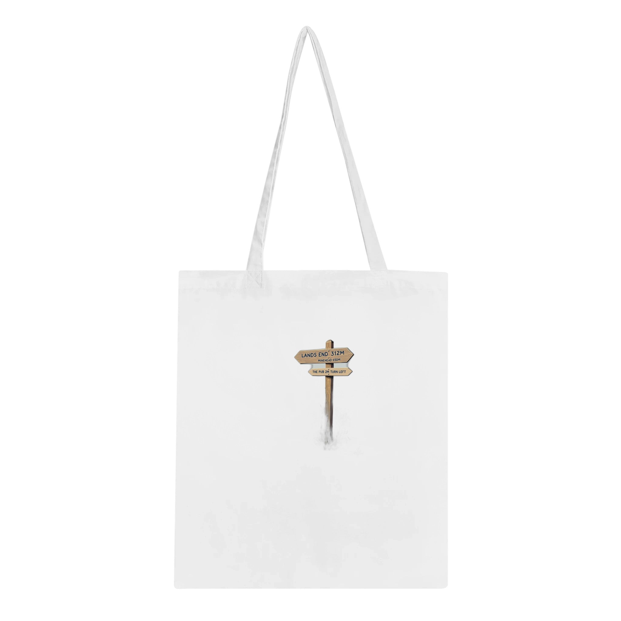 Coastal Path Signpost Humour Cotton Shopper UK — Tote Bag | Wild Thread Co UK