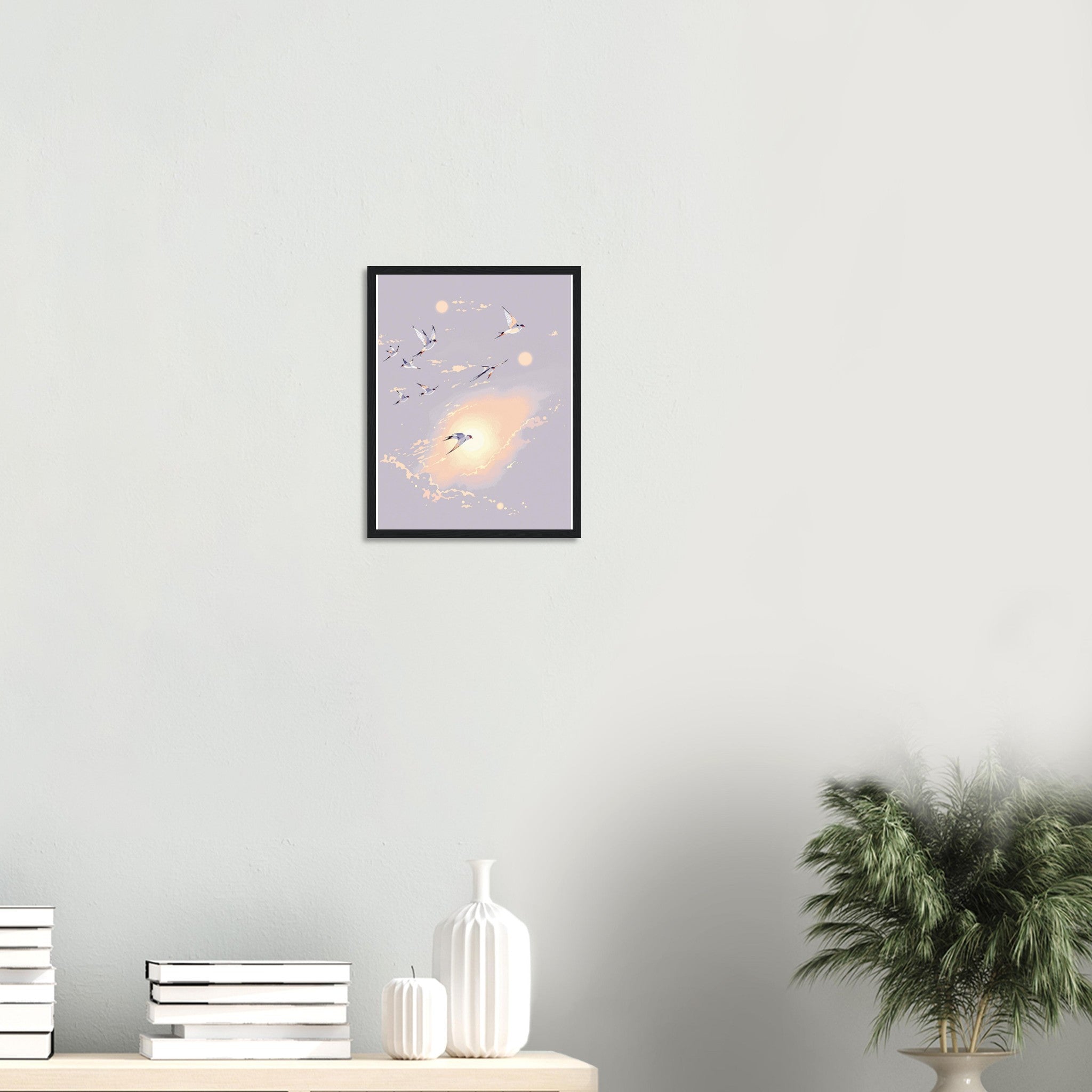 Swift Summer Evening Sky Framed Print Wall Art Ready to Hang UK Framed Art Print — detail view | Wild Thread Co