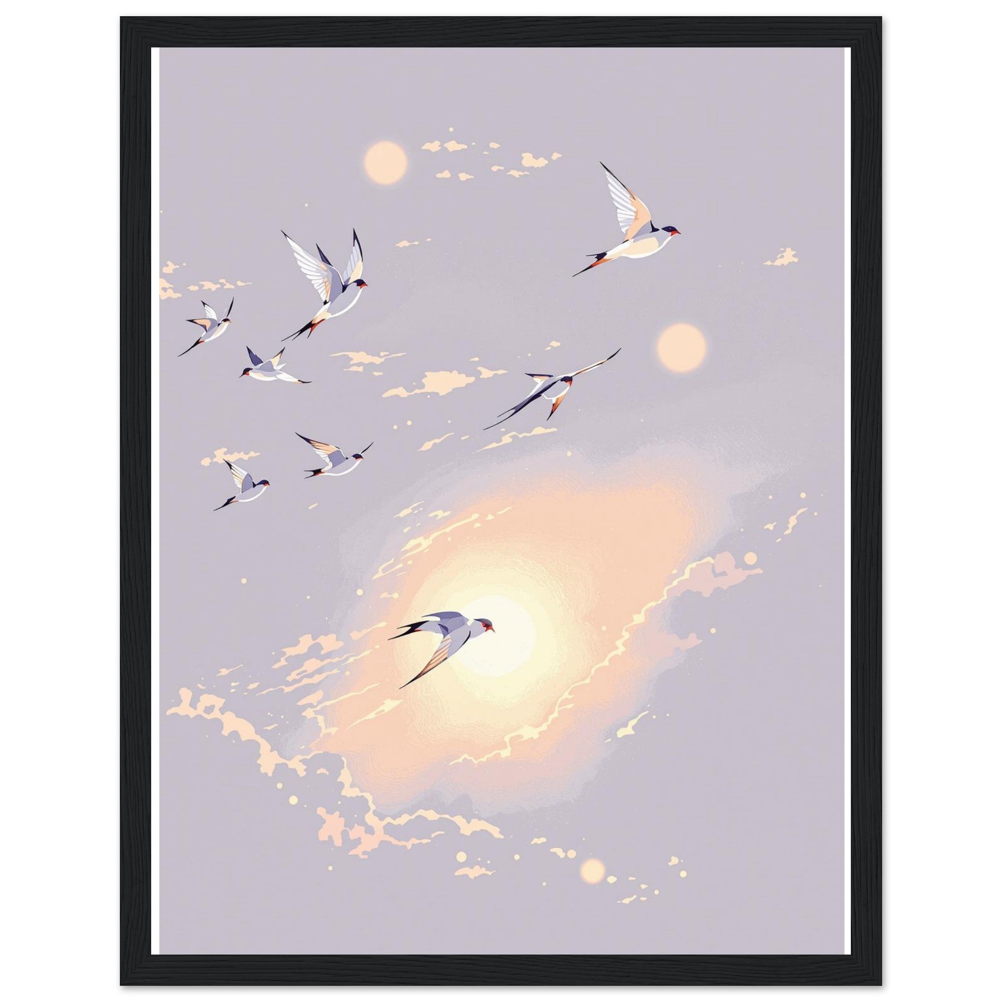 Swift Summer Evening Sky Framed Print Wall Art Ready to Hang UK — Framed Art Print | Wild Thread Co UK
