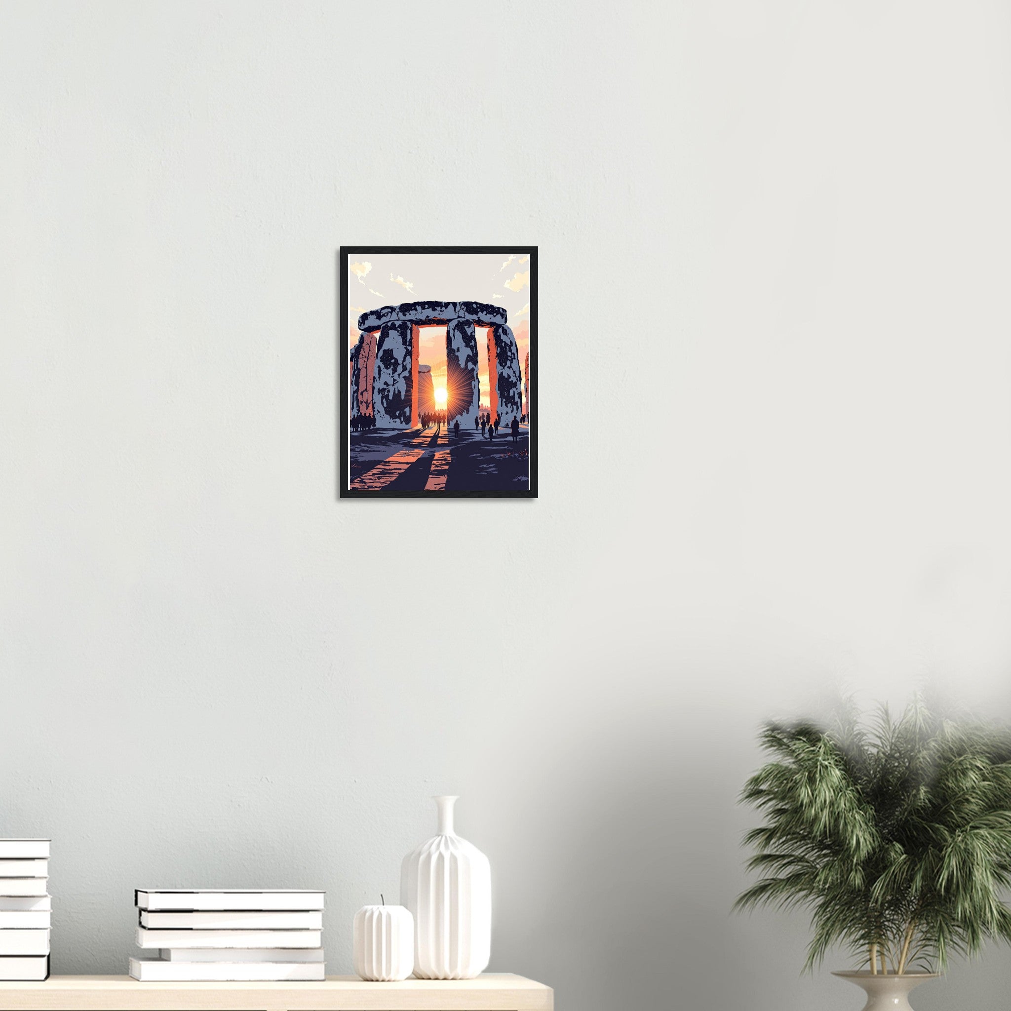 Stonehenge Winter Solstice Dawn Wall Art Ready to Hang UK Gift Framed Framed Art Print — detail view | Wild Thread Co