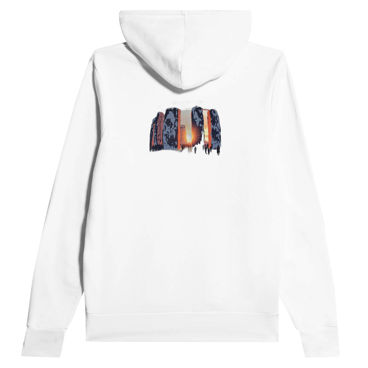 Stonehenge Winter Solstice Dawn Hoodie Pullover Unisex Cotton UK Hoodie — detail view | Wild Thread Co