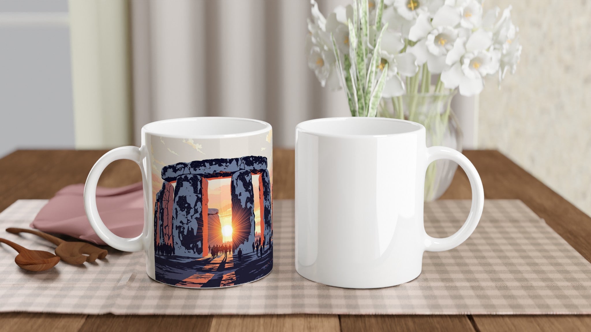 Stonehenge Winter Solstice Dawn Coffee Tea Ceramic 11oz Mug 1 Mug — detail view | Wild Thread Co