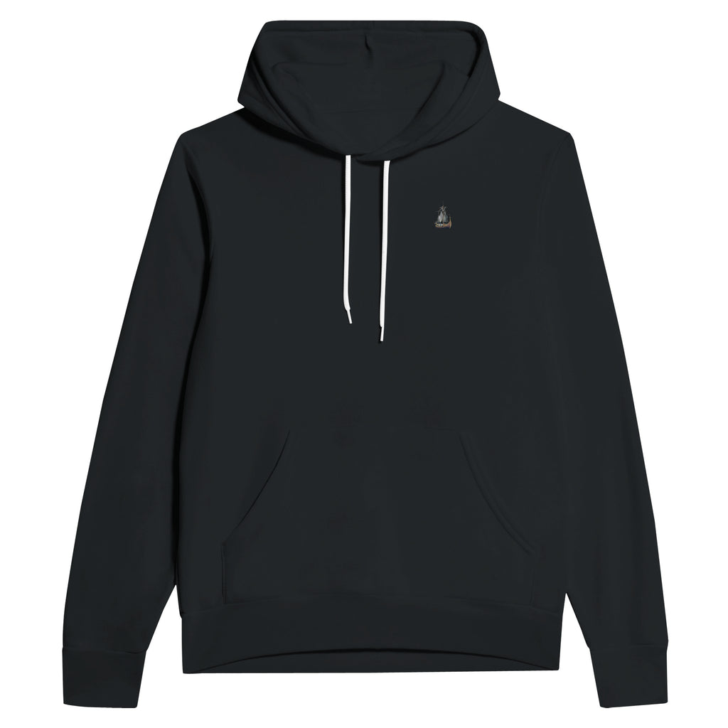 Viking Longship Approaching Britain Hoodie Pullover Unisex Cotton UK Hoodie — detail view | Wild Thread Co