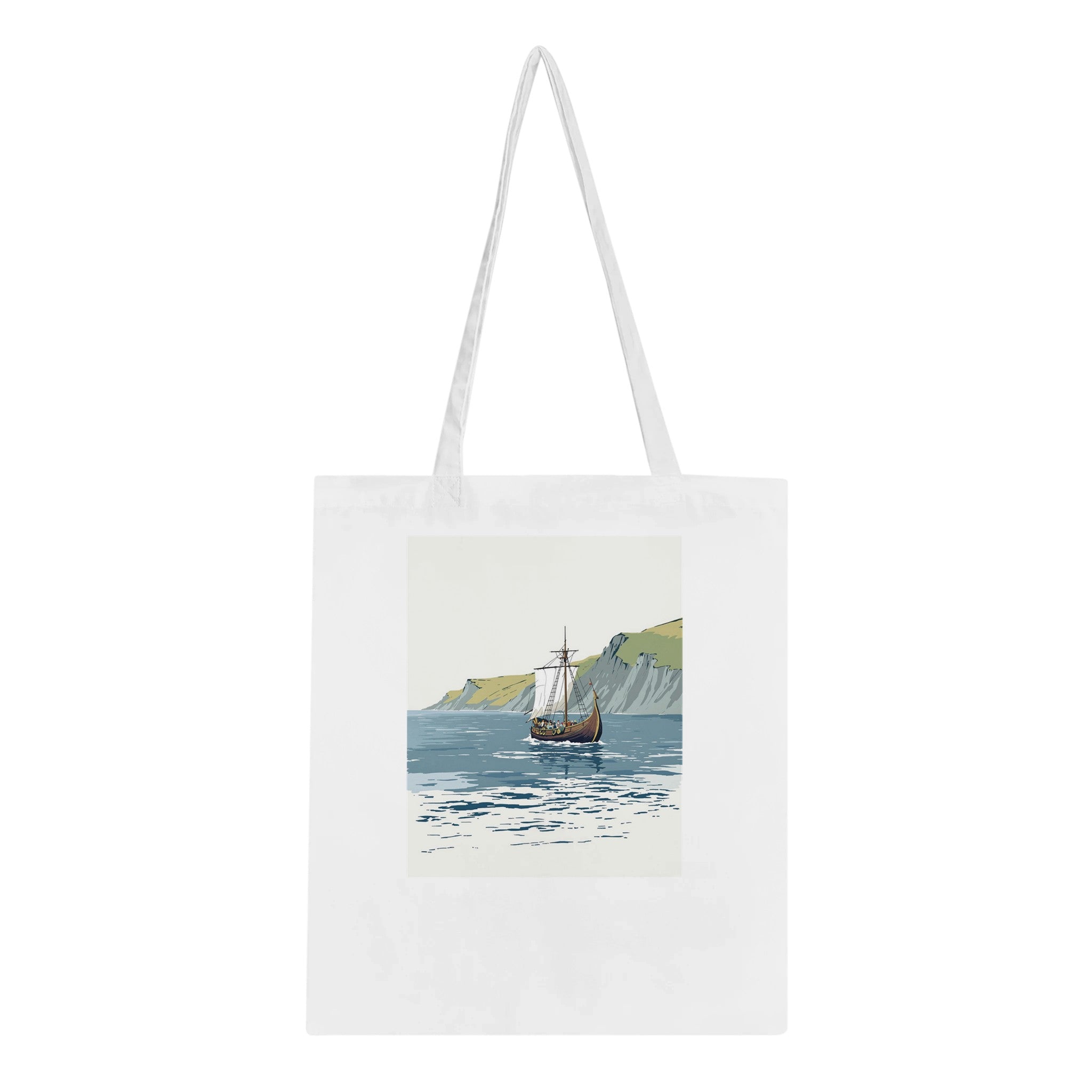 Viking Longship Approaching Britain Tote Bag Cotton Shopper UK — Tote Bag | Wild Thread Co UK