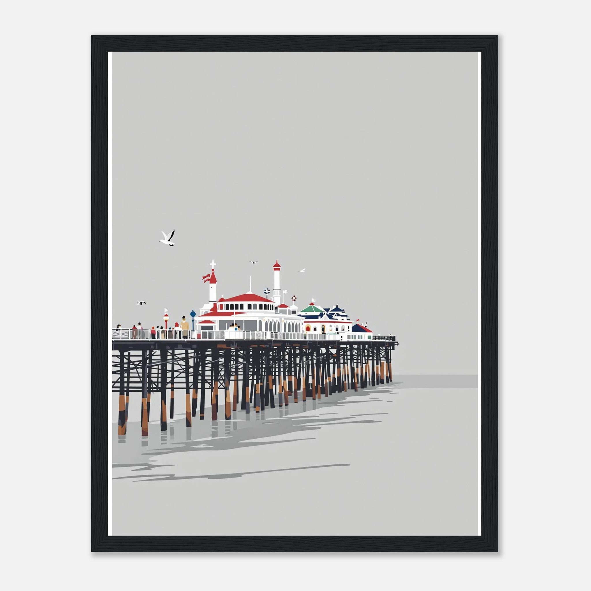 Victorian Seaside Pier Resilience Framed Art Print — detail view | Wild Thread Co