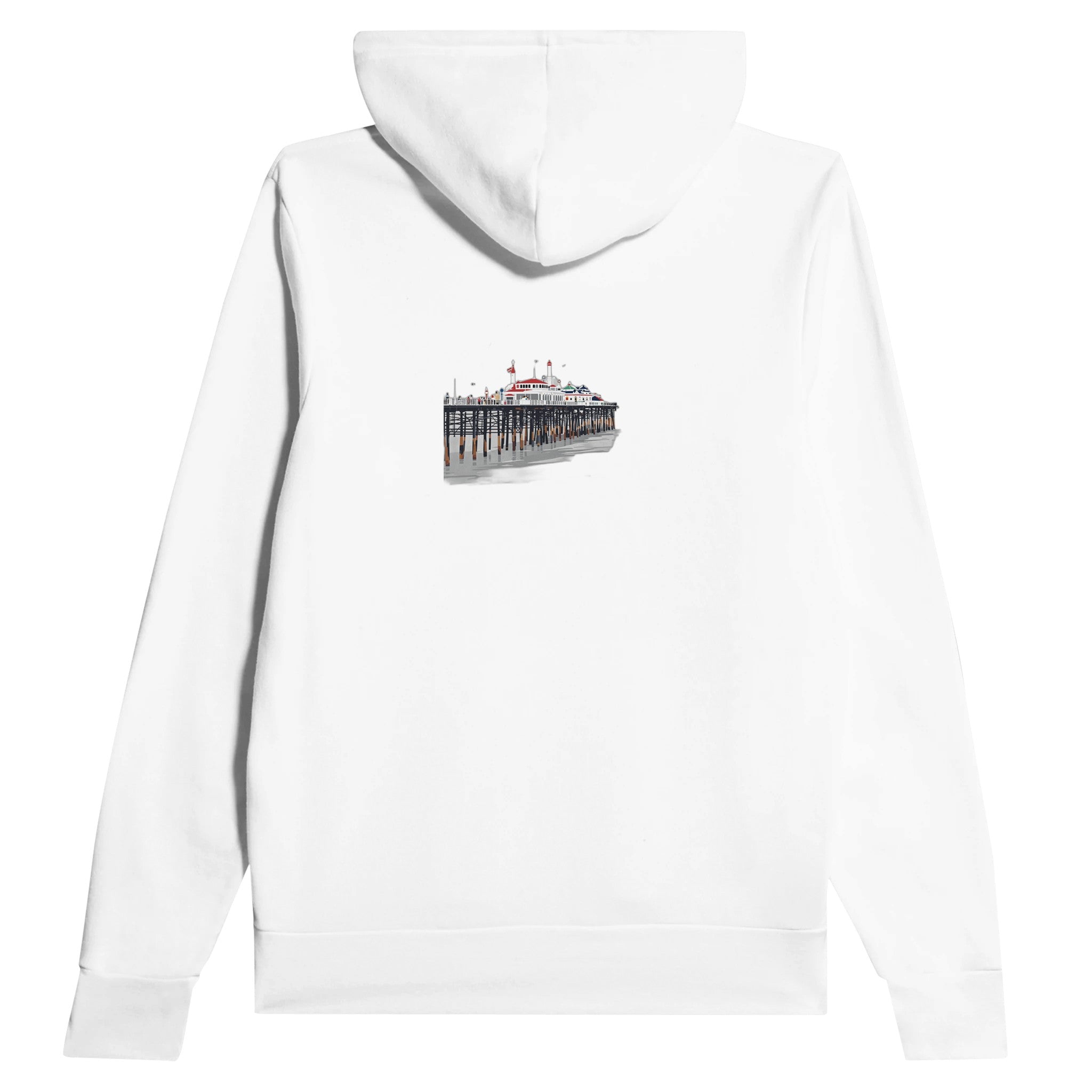 Victorian Seaside Pier Resilience Hoodie Pullover Unisex Cotton UK Hoodie — detail view | Wild Thread Co