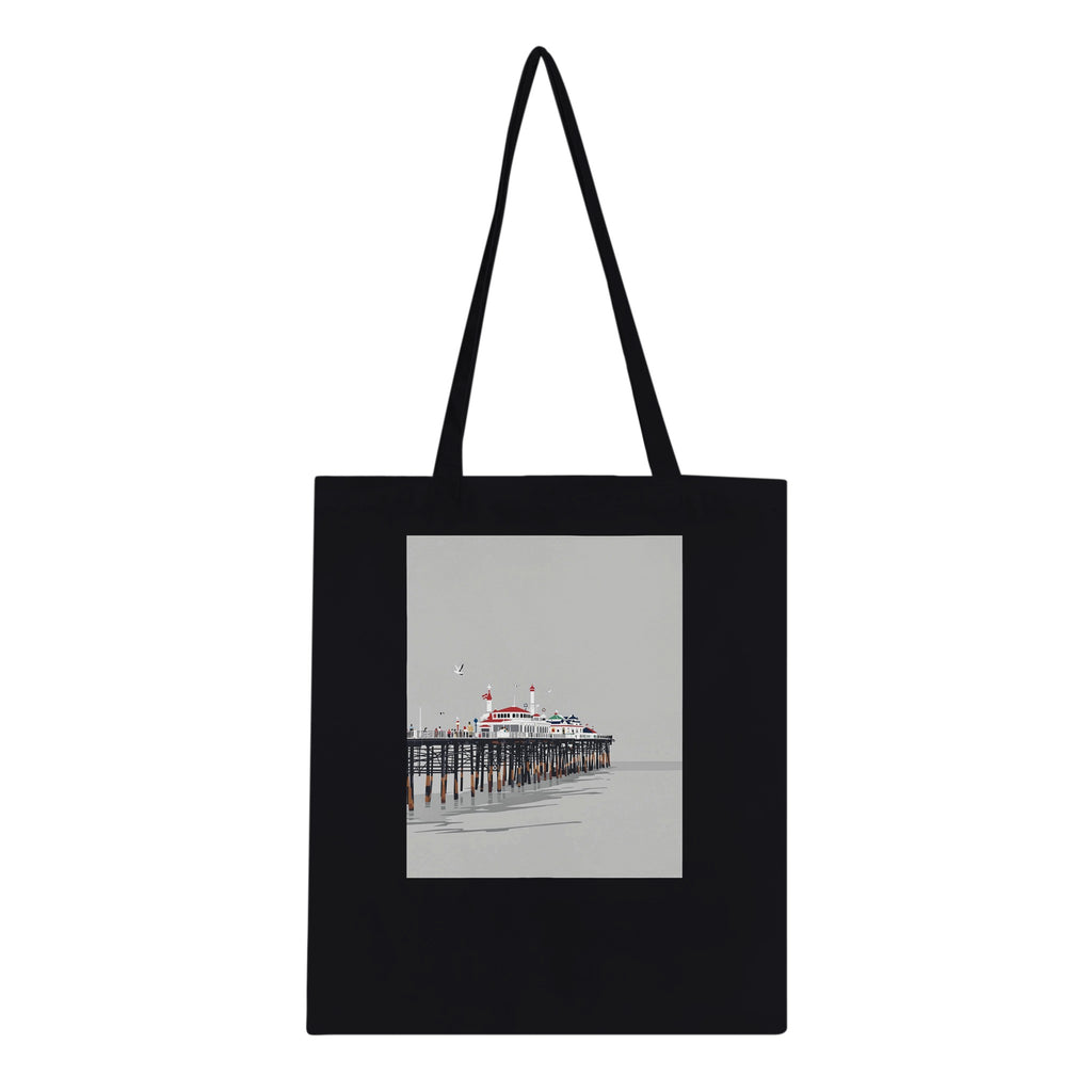 Victorian Seaside Pier Resilience Tote Bag Cotton Shopper UK Tote Bag — detail view | Wild Thread Co