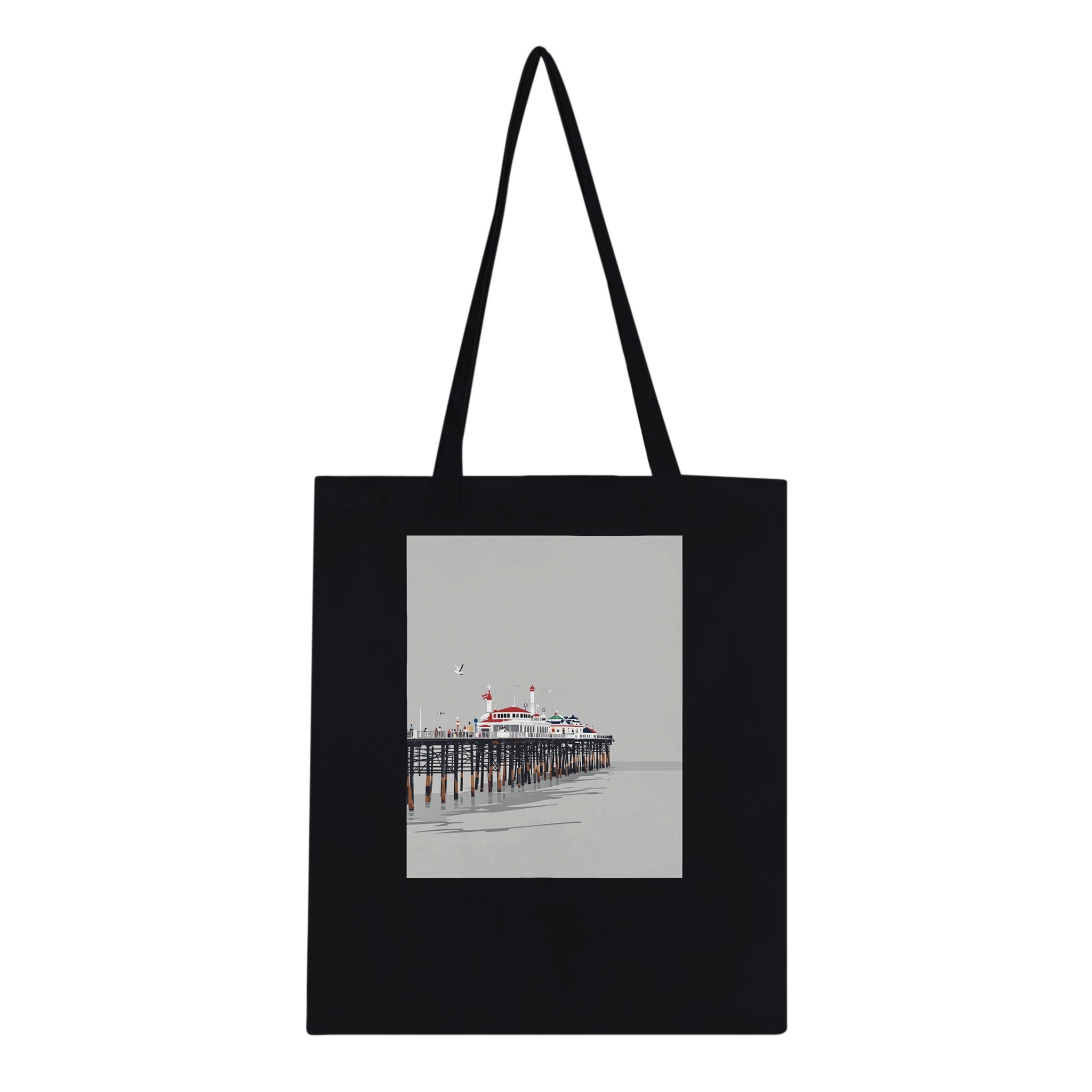 Victorian Seaside Pier Resilience Tote Bag Cotton Shopper UK Tote Bag — detail view | Wild Thread Co