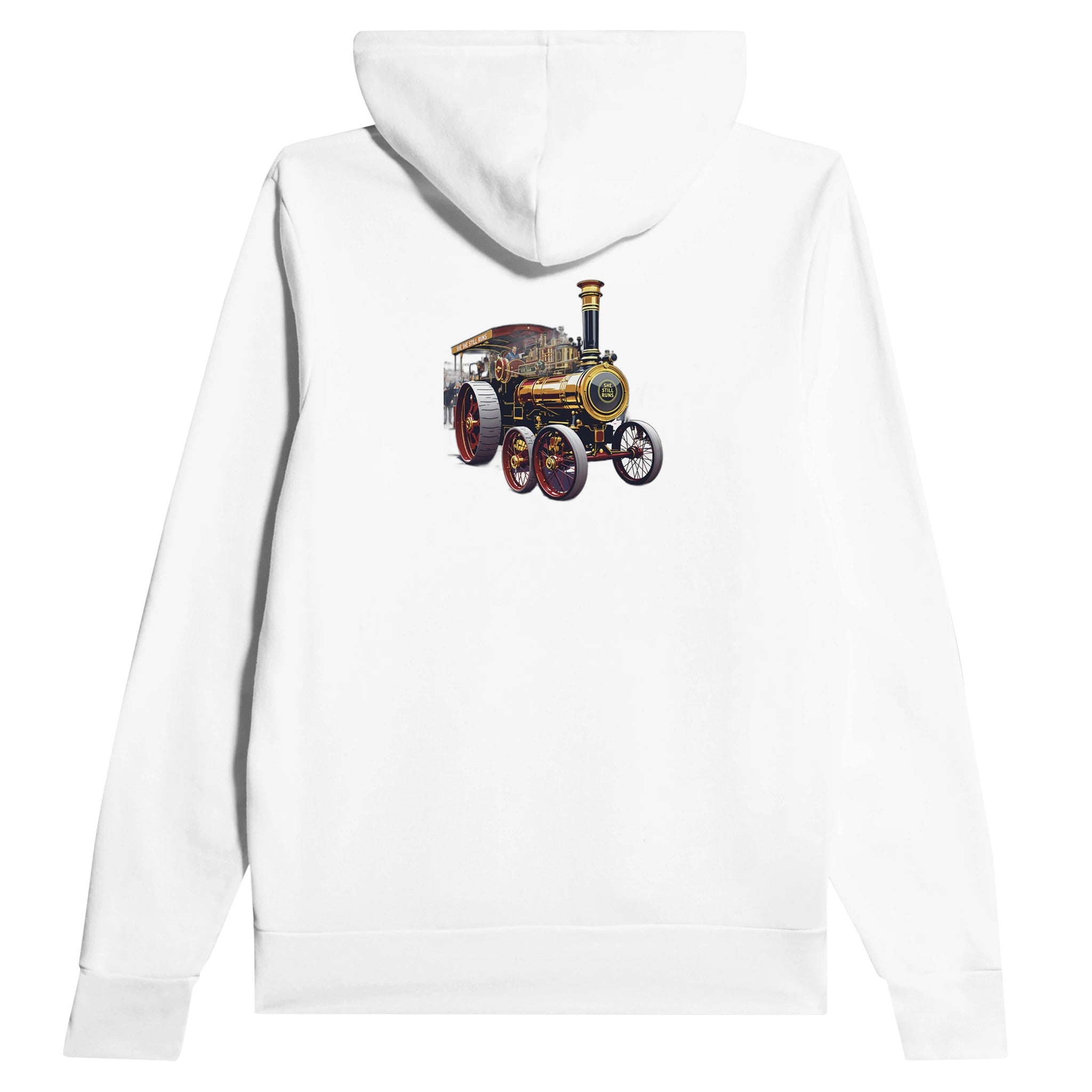 Steam Traction Engine Rally Hoodie — detail view | Wild Thread Co