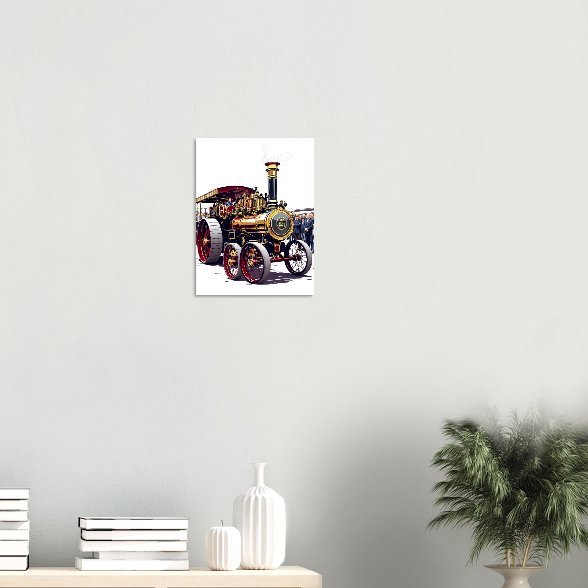 Steam Traction Engine Rally Art Wall Art UK Art UK Gift Art Print Poster Wall Ar Art Print — detail view | Wild Thread Co