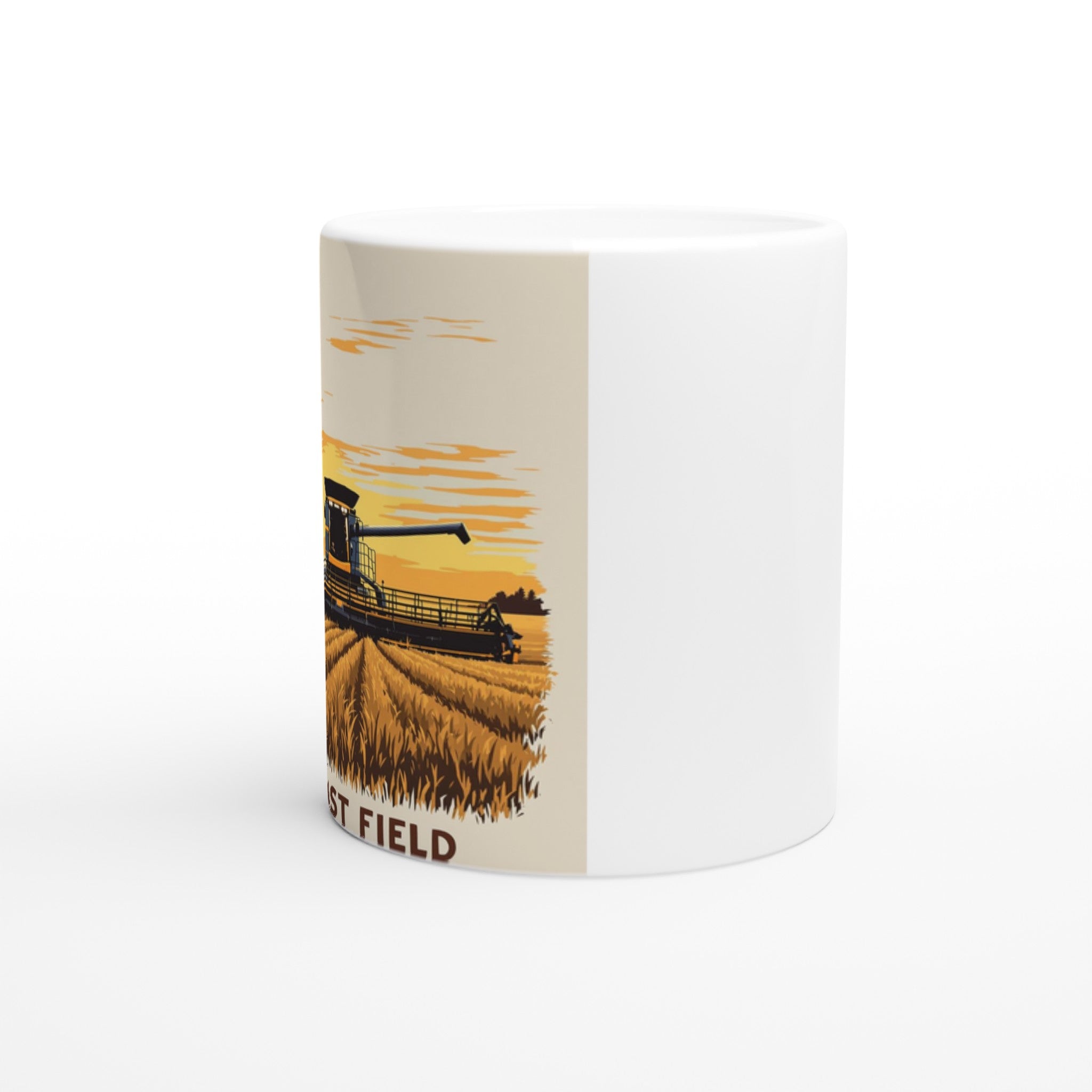 Combine Harvester Dusk Final Field Coffee Tea Ceramic 11oz Mug Cerami Mug — detail view | Wild Thread Co