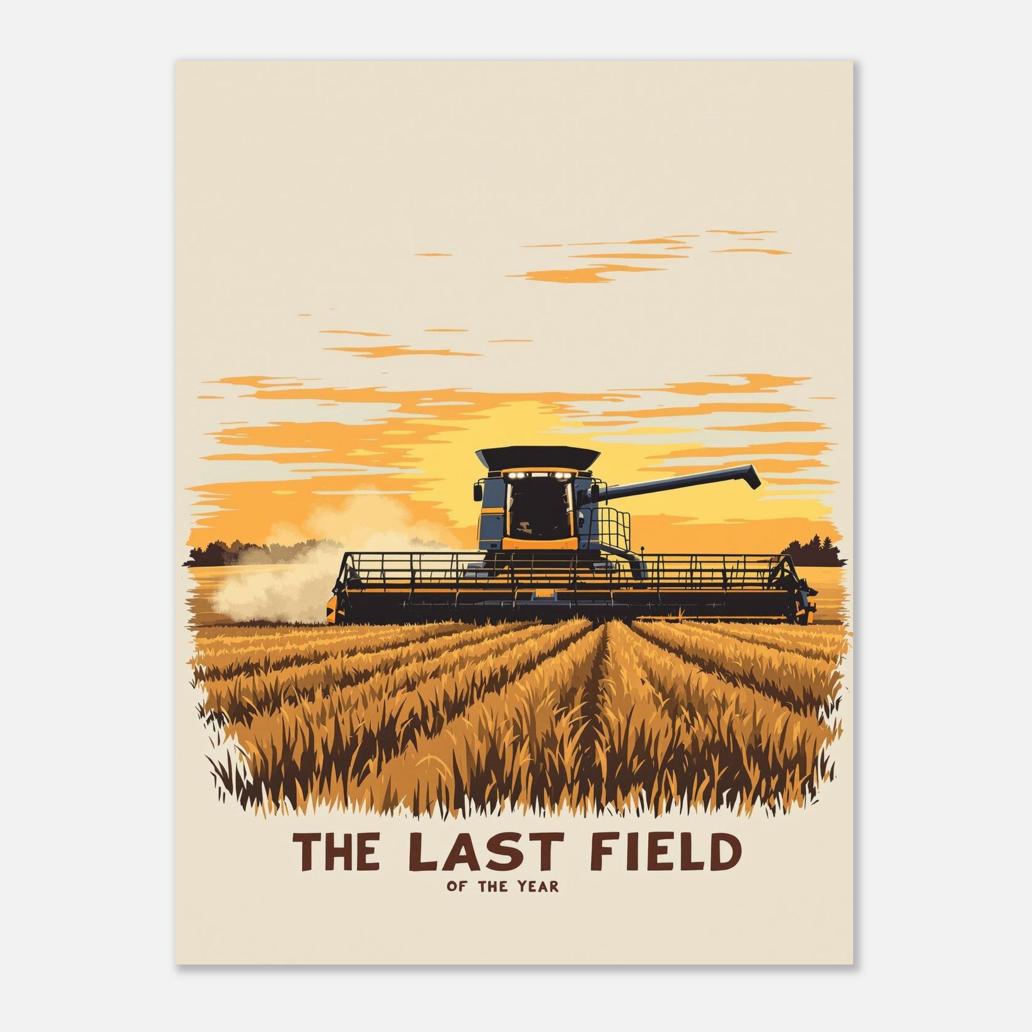 Combine Harvester Dusk Art Wall Art UK Art UK Gift Art Print Art Print — detail view | Wild Thread Co