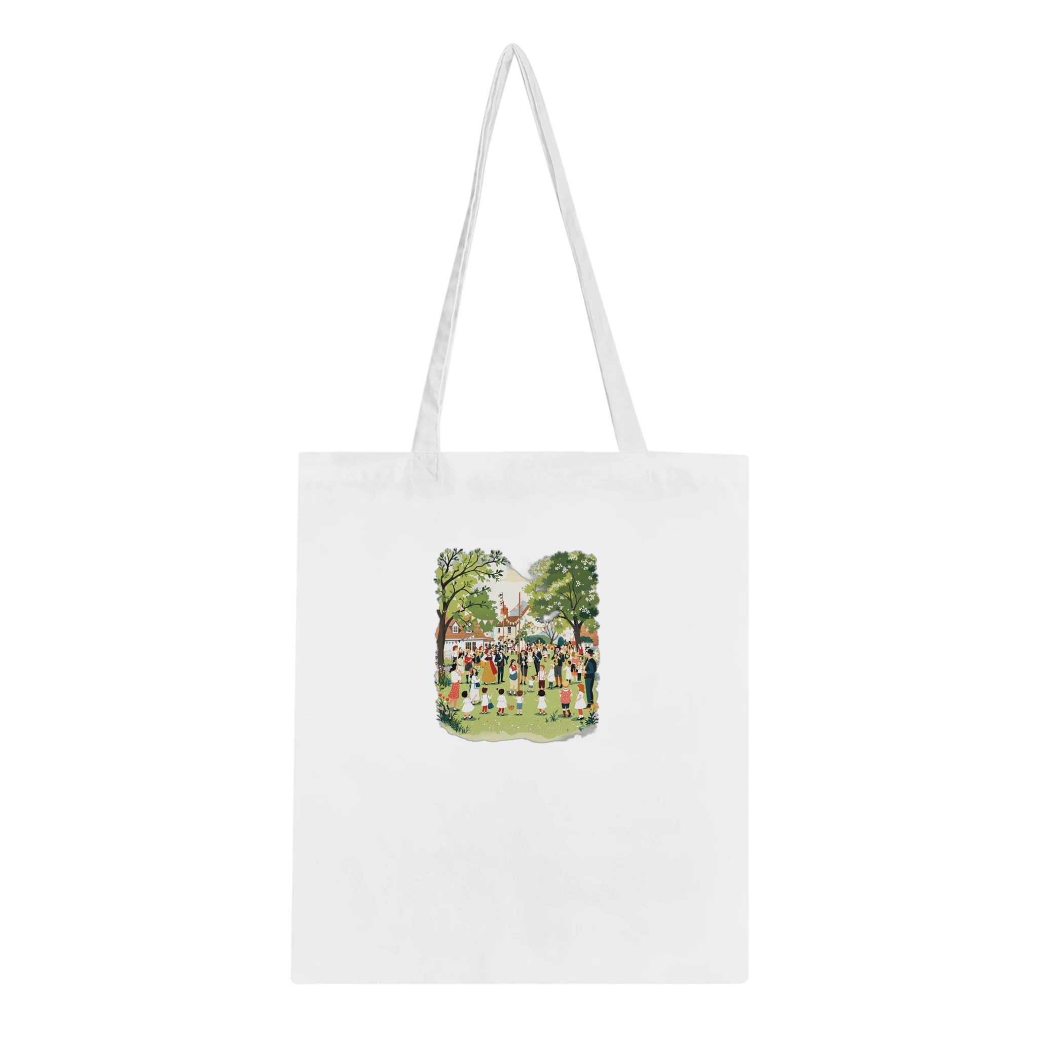 May Day Maypole Folk Tradition Cotton Shopper UK Tote Bag — detail view | Wild Thread Co