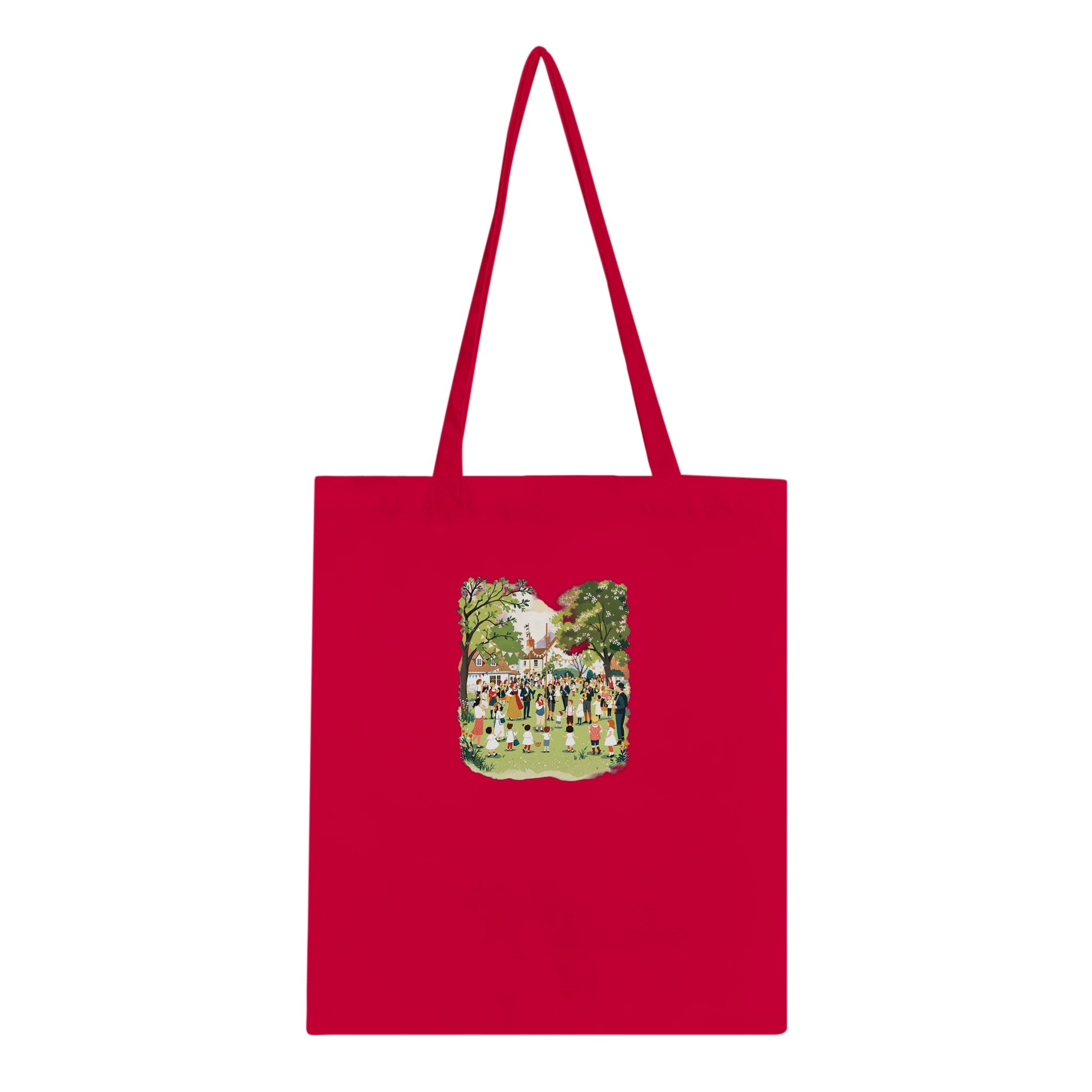 May Day Maypole Folk Tradition Cotton Shopper UK Tote Bag — detail view | Wild Thread Co