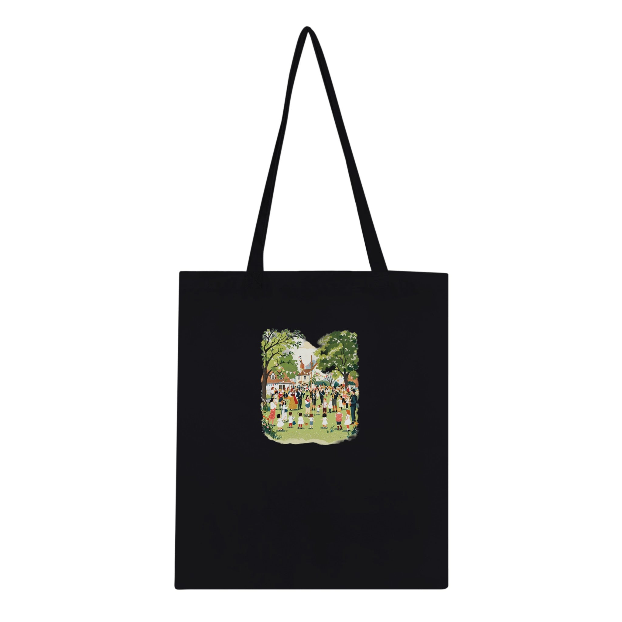 May Day Maypole Folk Tradition Cotton Shopper UK Tote Bag — detail view | Wild Thread Co