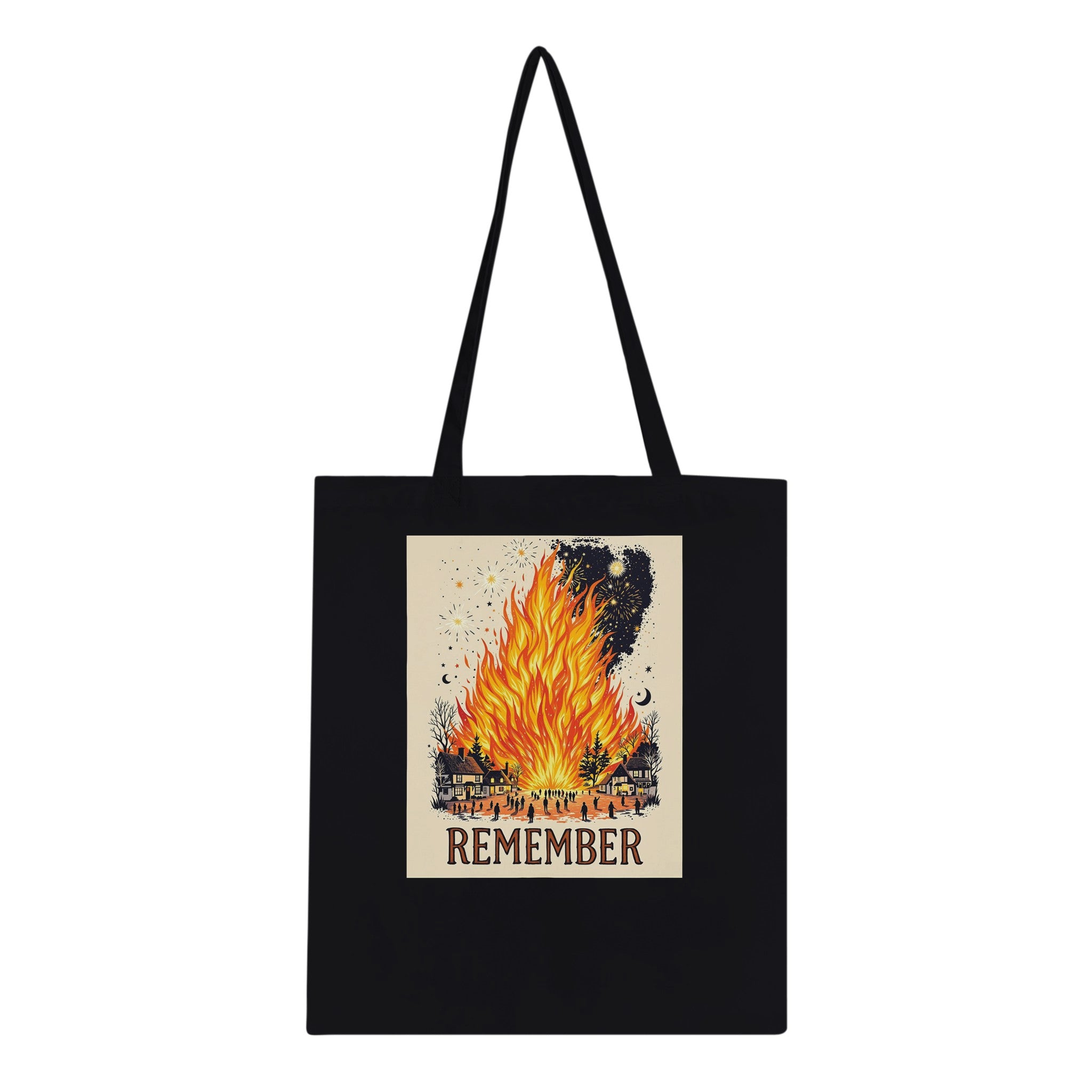 Bonfire Night Village Fire Tote Bag Cotton Shopper UK | Hero Gift
