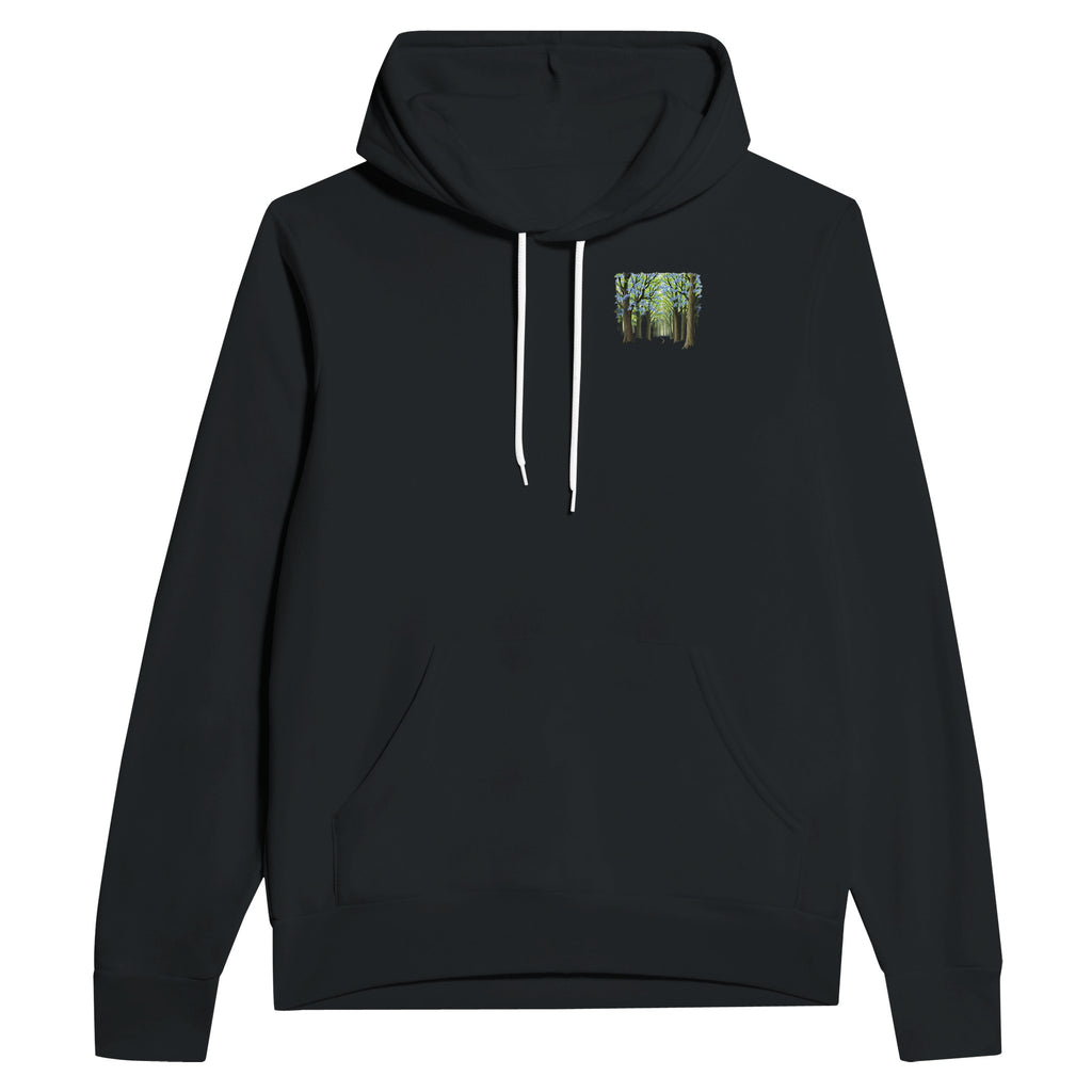 Bluebell Wood Ancient Oak Hoodie Pullover Unisex Cotton UK Hoodie — detail view | Wild Thread Co