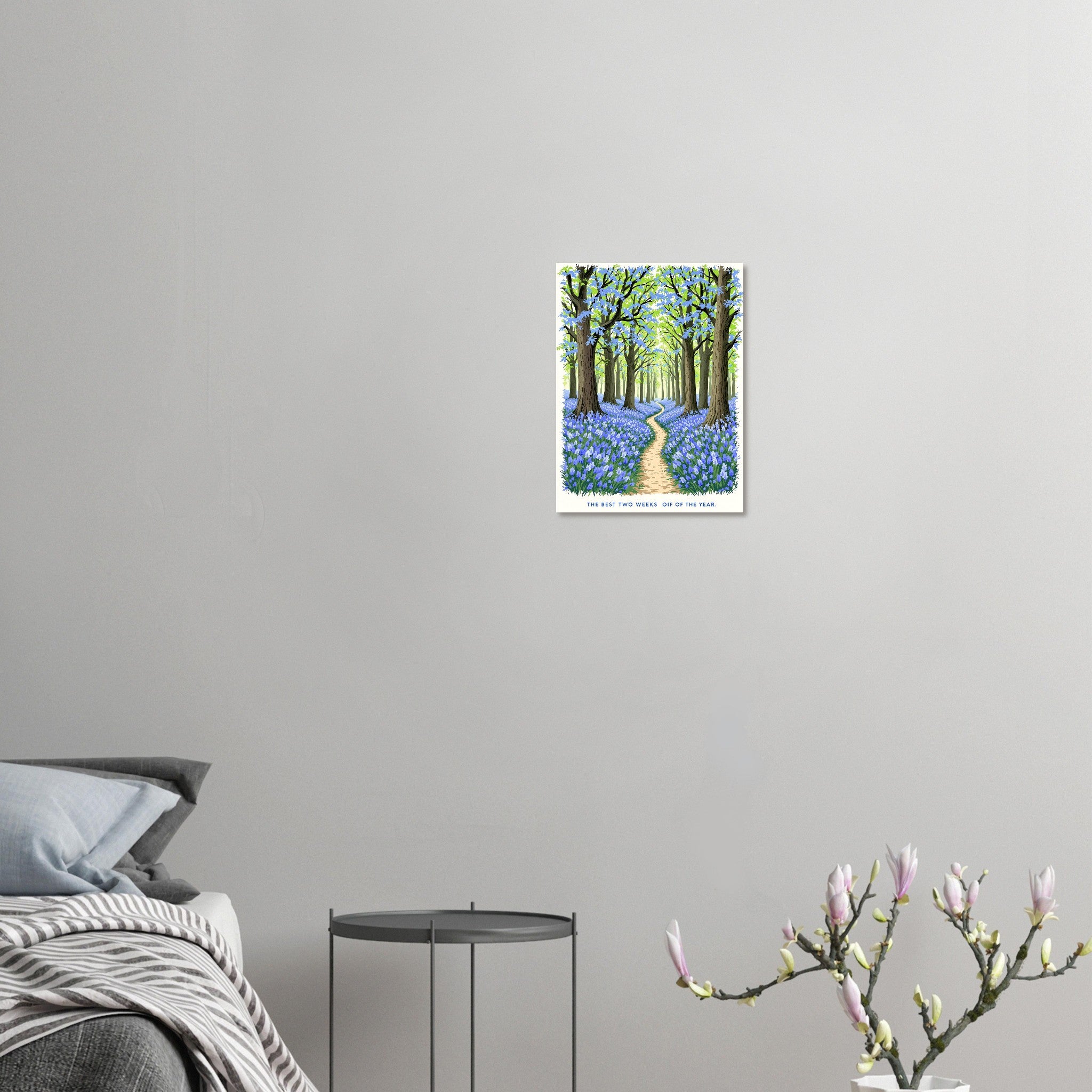 Bluebell Wood Ancient Oak British Spring A1 Art UK Art Wall Pos Art Print Poster Art Print — detail view | Wild Thread Co