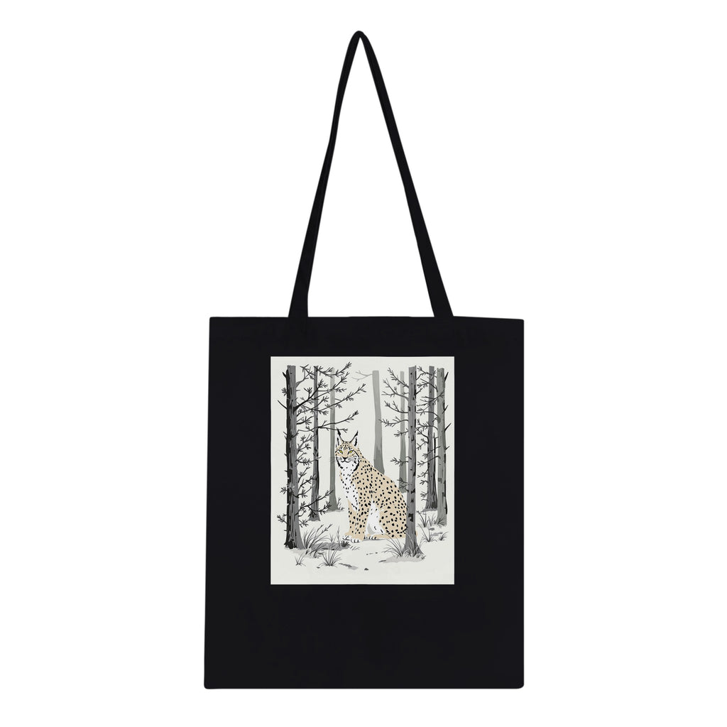 Lynx Scottish Pine Forest Ghost Cotton Shopper UK Tote Bag — detail view | Wild Thread Co