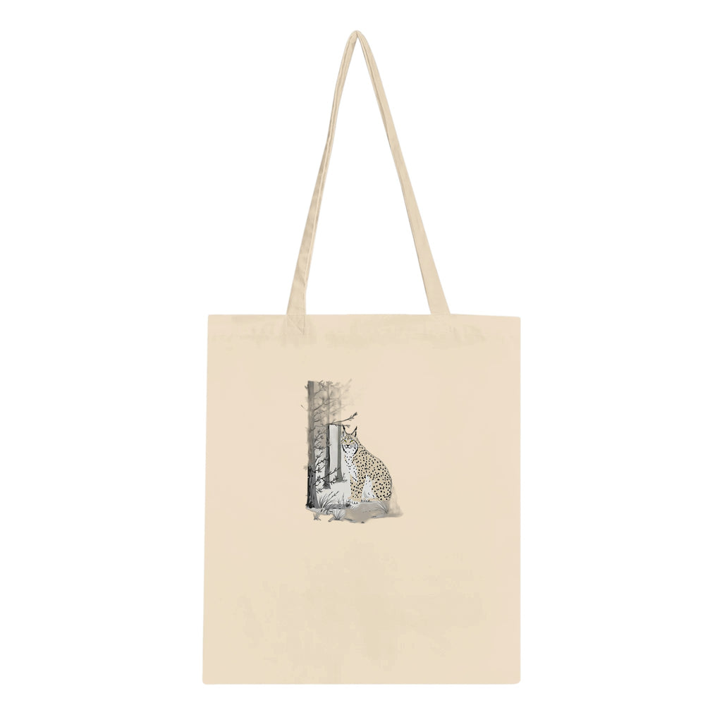 Lynx Scottish Pine Forest Ghost Cotton Shopper UK Tote Bag — detail view | Wild Thread Co