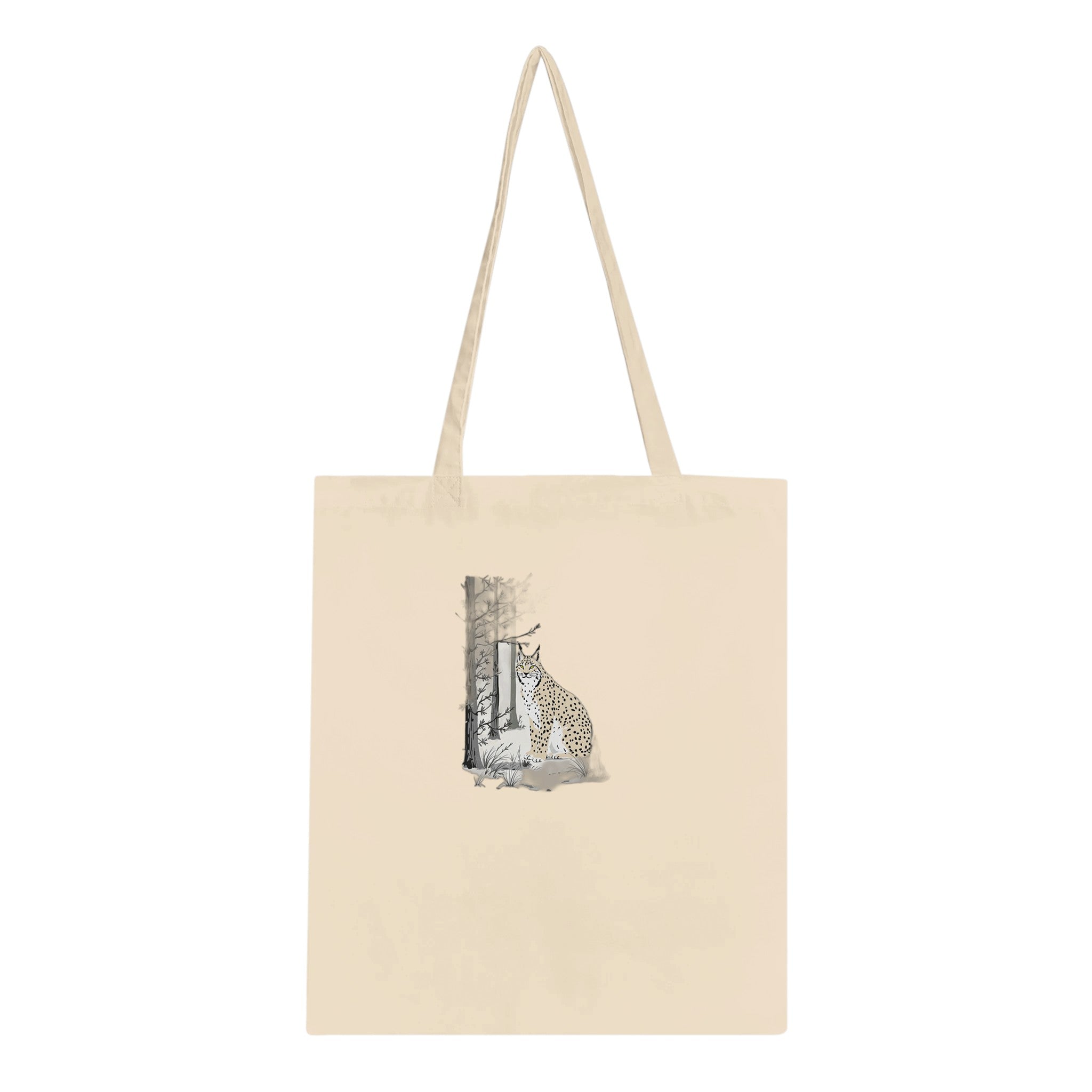 Lynx Scottish Pine Forest Ghost Cotton Shopper UK Tote Bag — detail view | Wild Thread Co