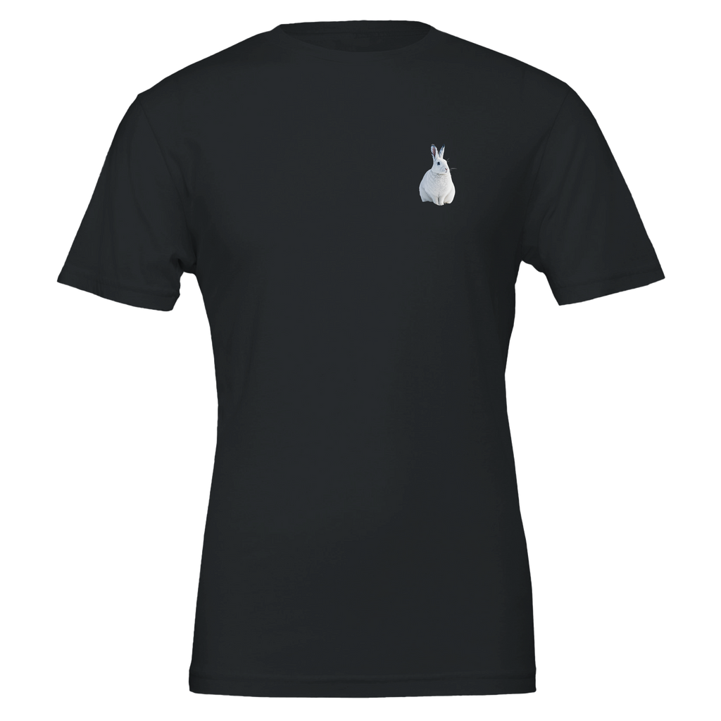 Mountain Hare White Winter Snow T-Shirt Unisex Cotton Tee UK T-Shirt — detail view | Wild Thread Co