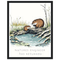 Beaver Rewilding Dam Builder Framed Print Wall Art Ready to Hang UK — Framed Art Print | Wild Thread Co UK