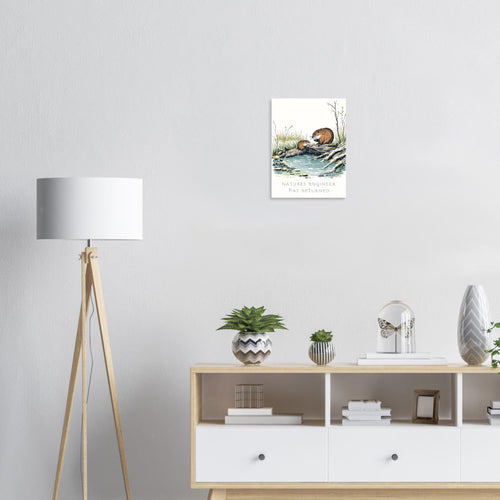 Beaver Rewilding Dam Builder A1 Nature's Engineer Conservation Art UK — Art Print | Wild Thread Co UK