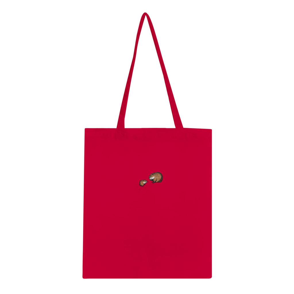 Beaver Rewilding Dam Builder Cotton Shopper UK Tote Bag — detail view | Wild Thread Co