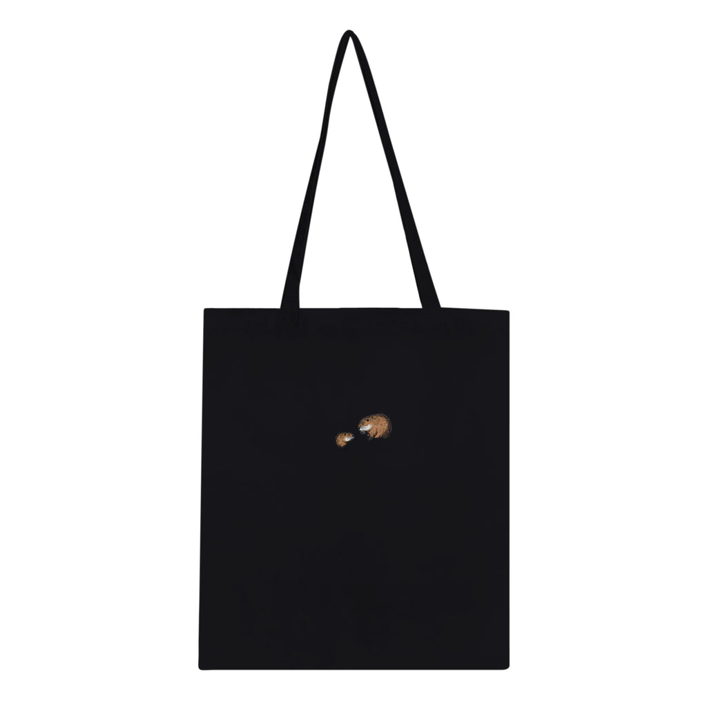 Beaver Rewilding Dam Builder Cotton Shopper UK Tote Bag — detail view | Wild Thread Co